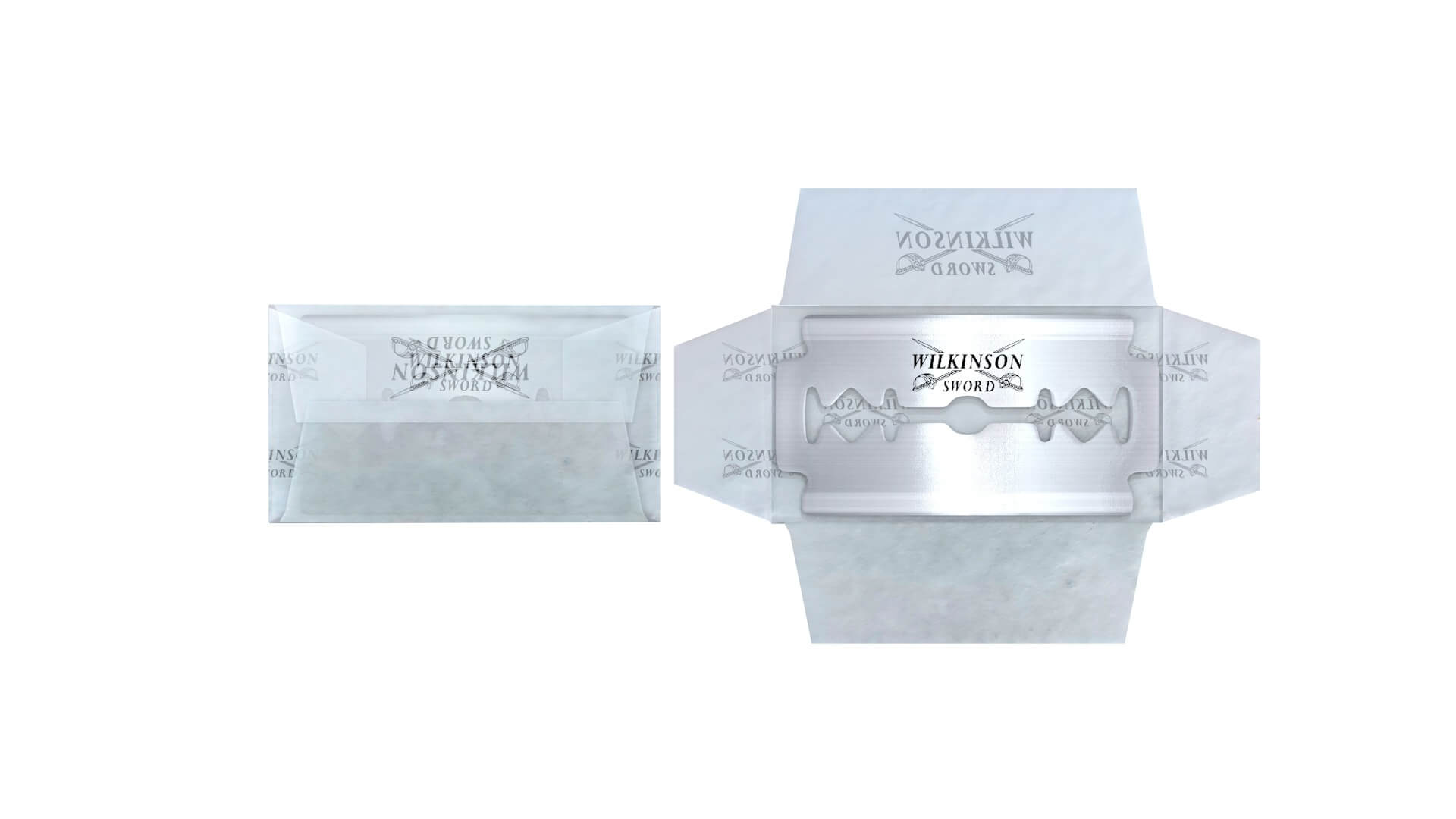 Razor Blade and Packaging 3D Model
