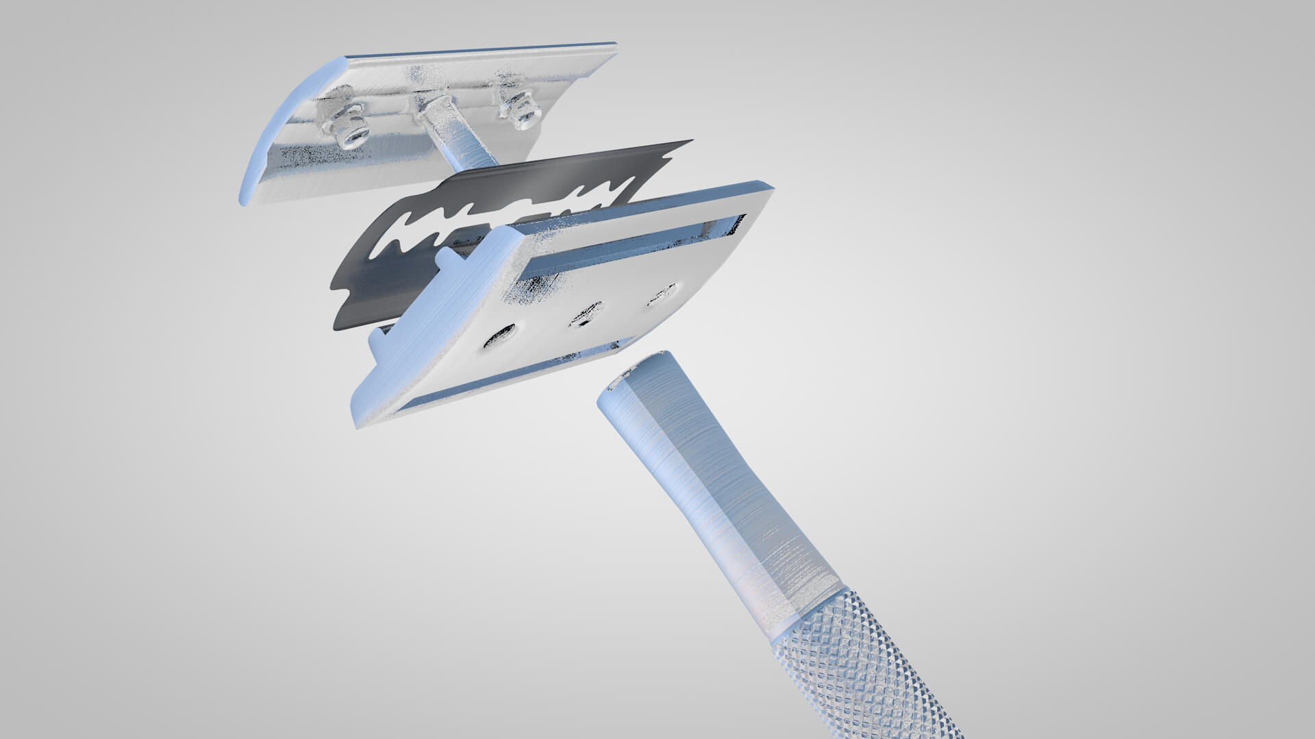 Retro Blade Shaving 3D Model