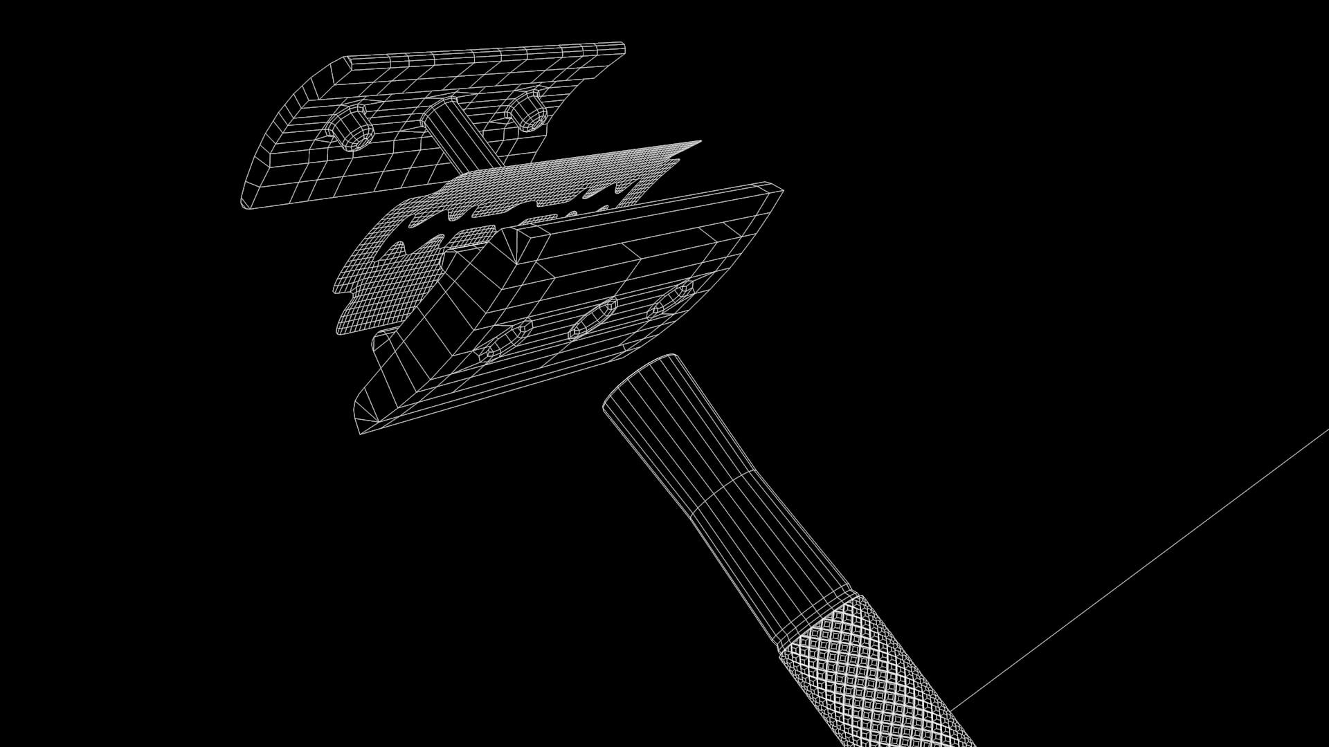 Retro Blade Shaving 3D Model