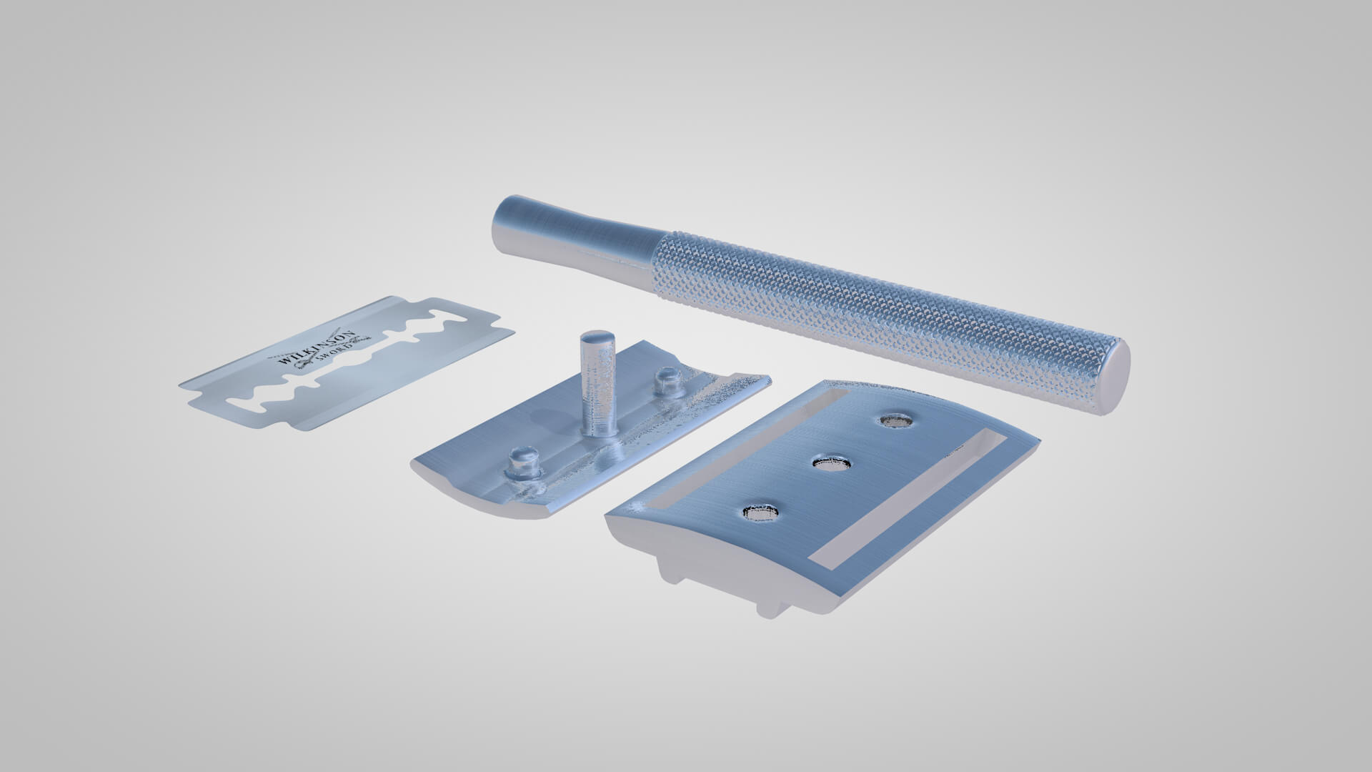 Retro Blade Shaving 3D Model