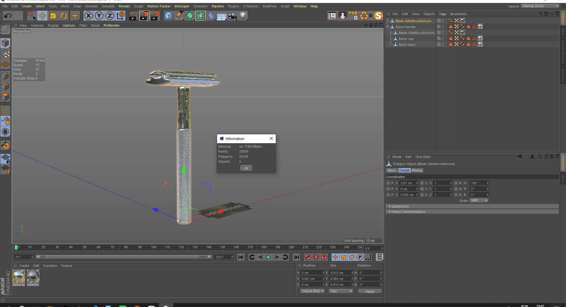 Retro Blade Shaving 3D Model