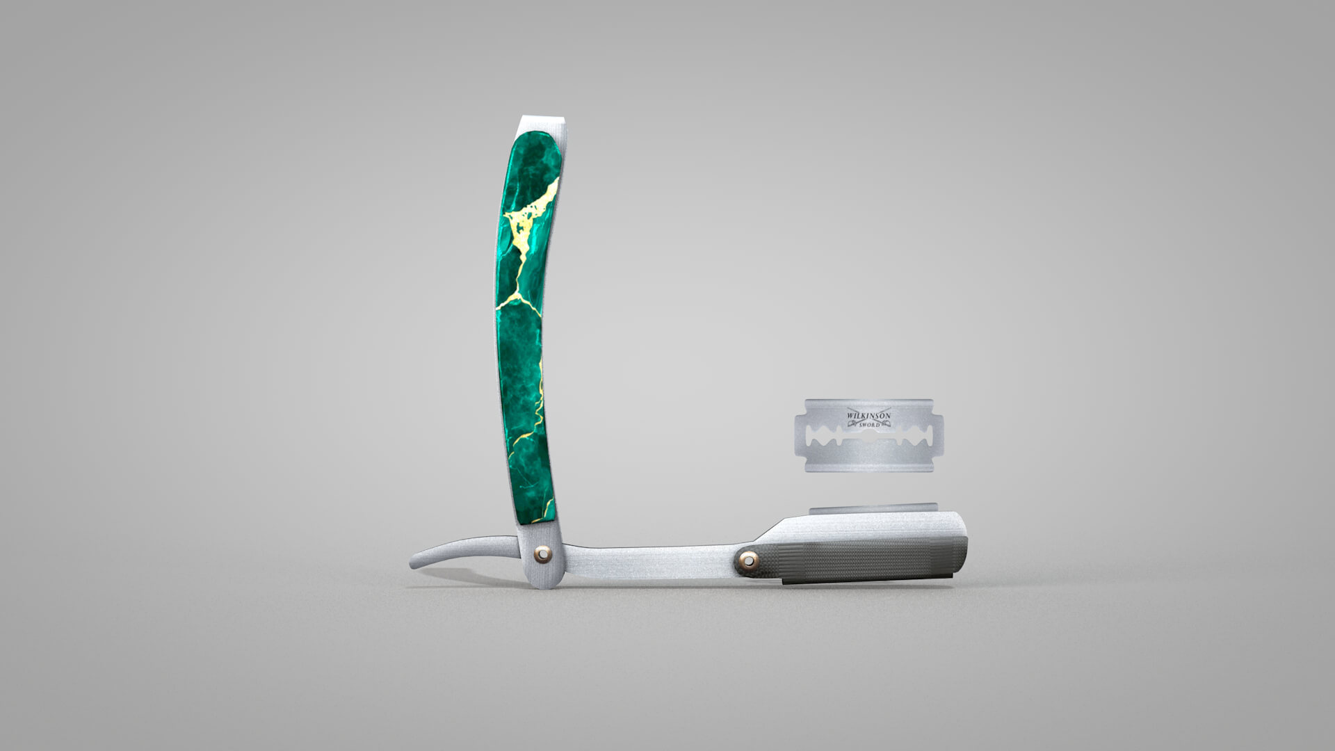 Straight Razor with Blade 3D Model