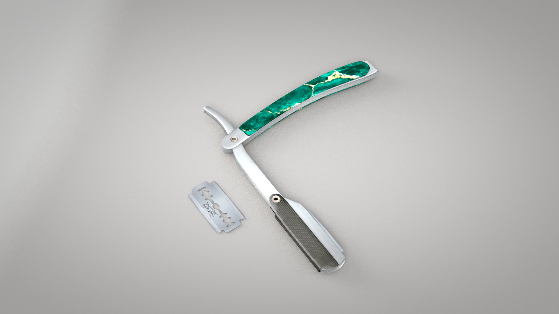 Straight Razor with Blade 3D Model