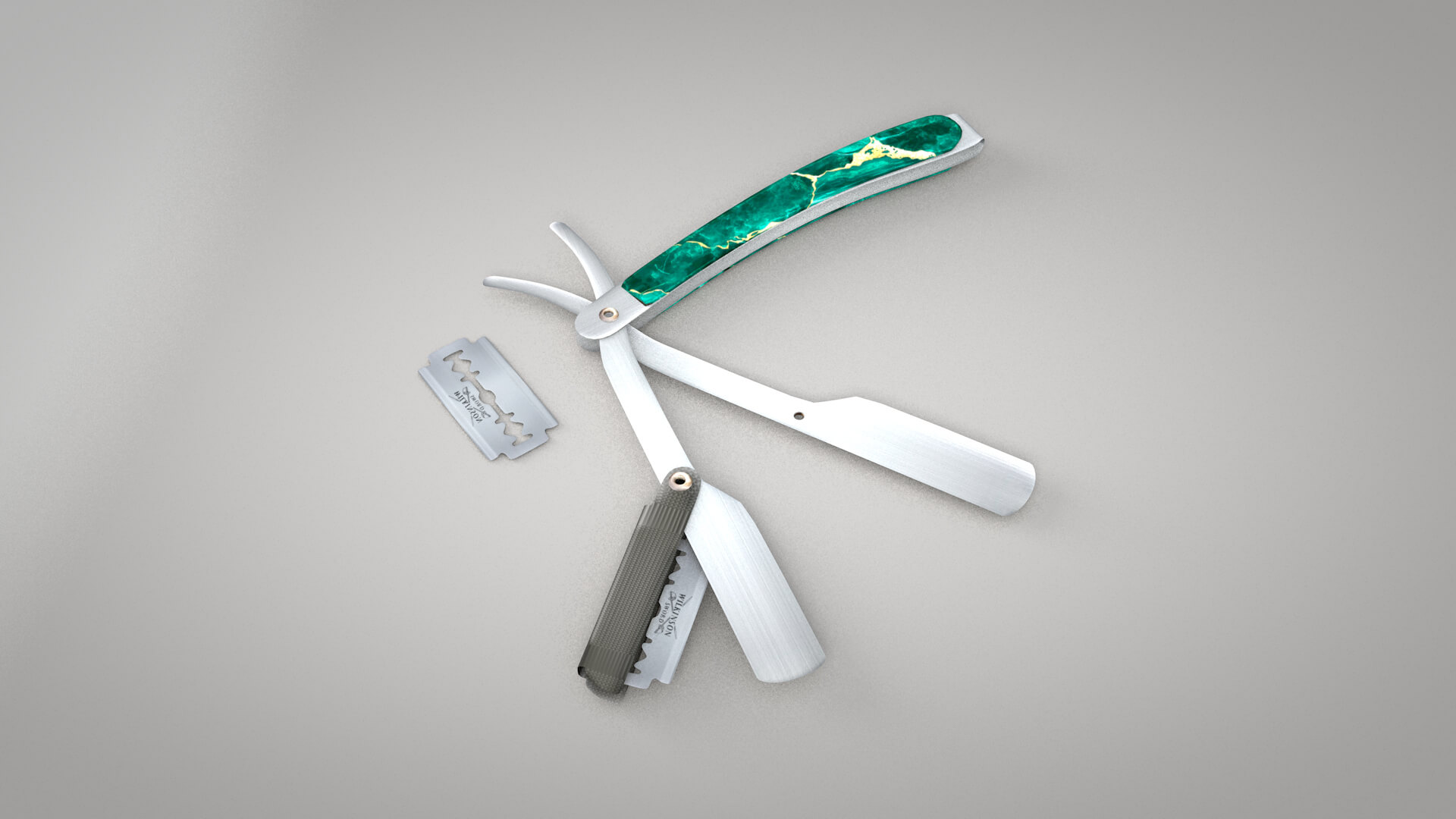Straight Razor with Blade 3D Model