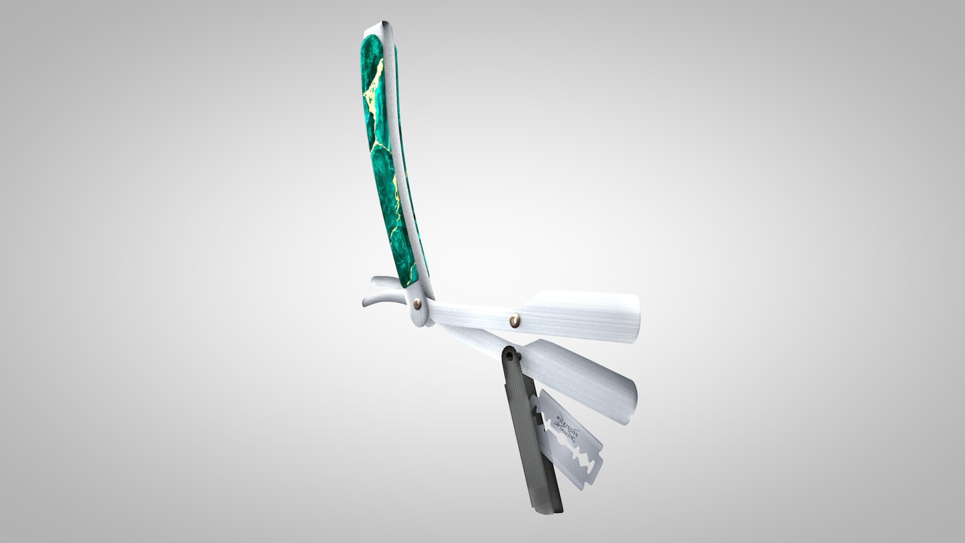 Straight Razor with Blade 3D Model