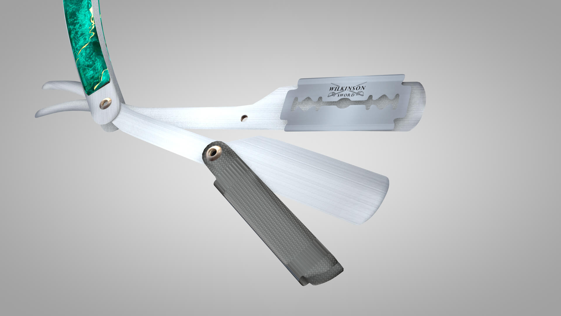 Straight Razor with Blade 3D Model