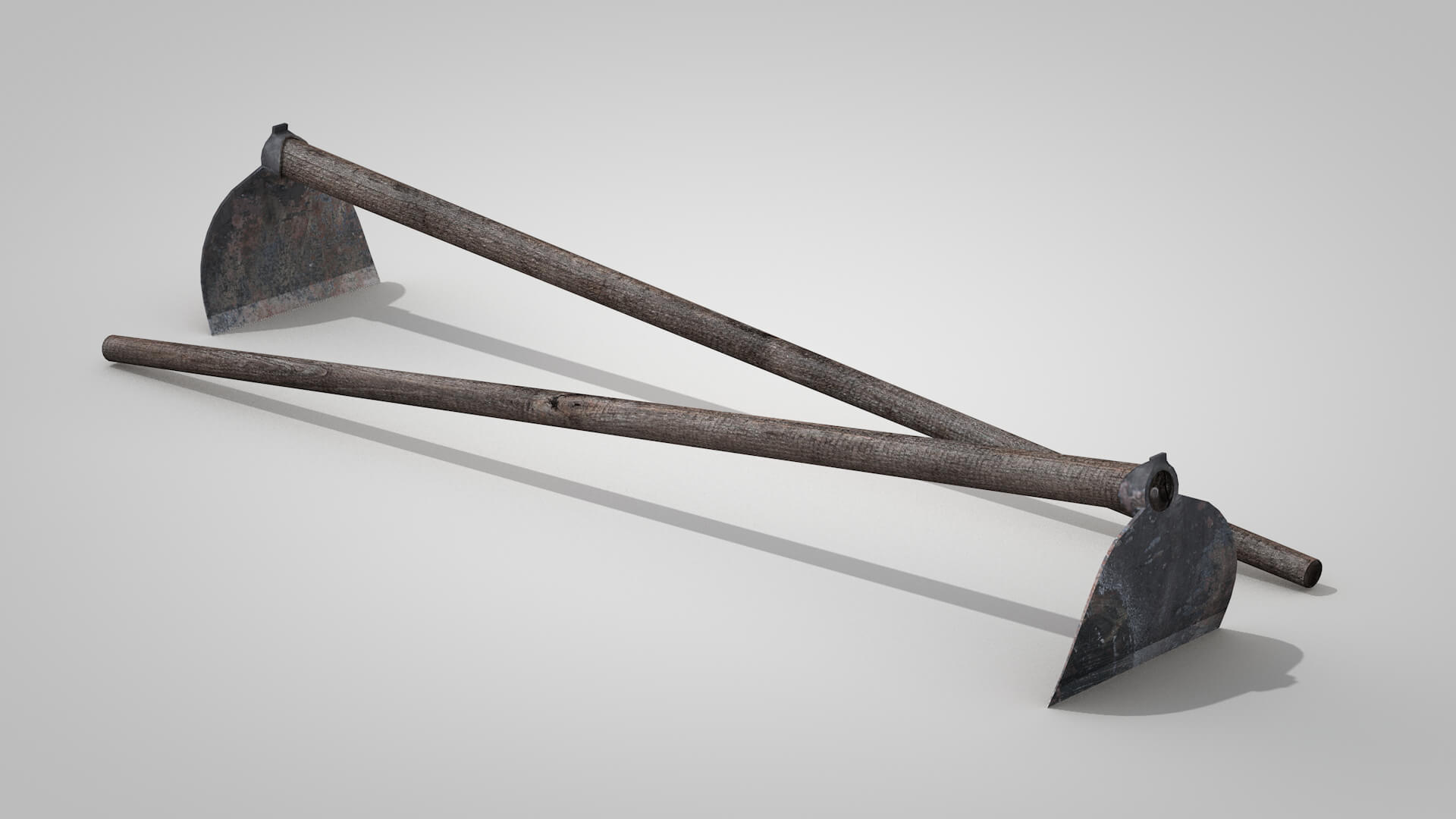 Tools Hoe Old 3D Model