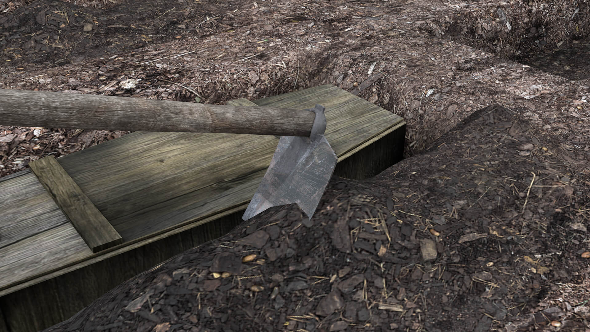 Tools Mattock Old 3D Model
