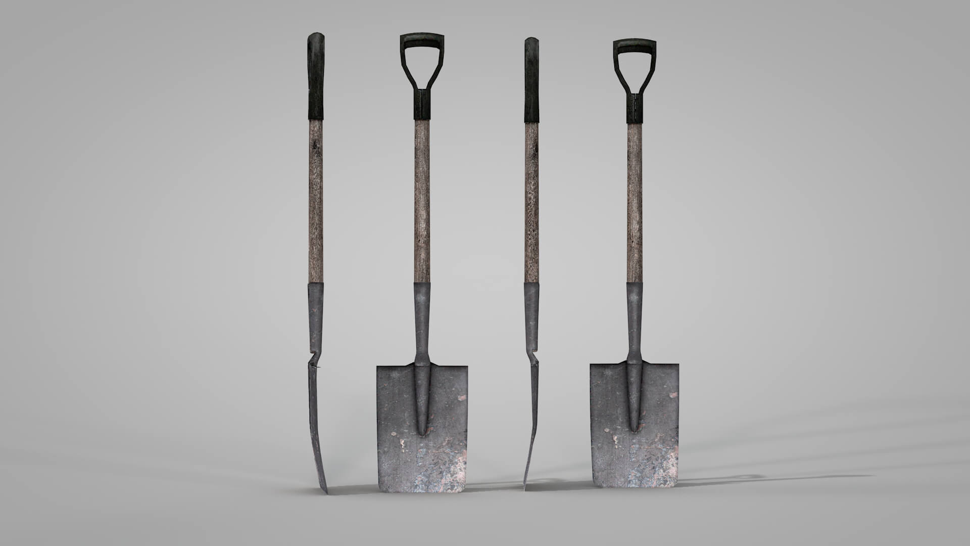 Tools Old Square-Shaped Shovel 3D Model