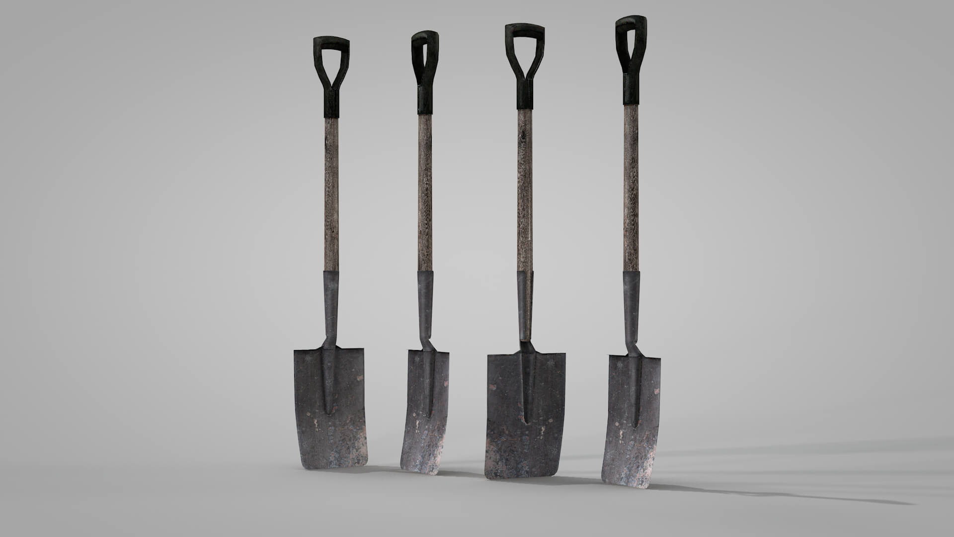 Tools Old Square-Shaped Shovel 3D Model