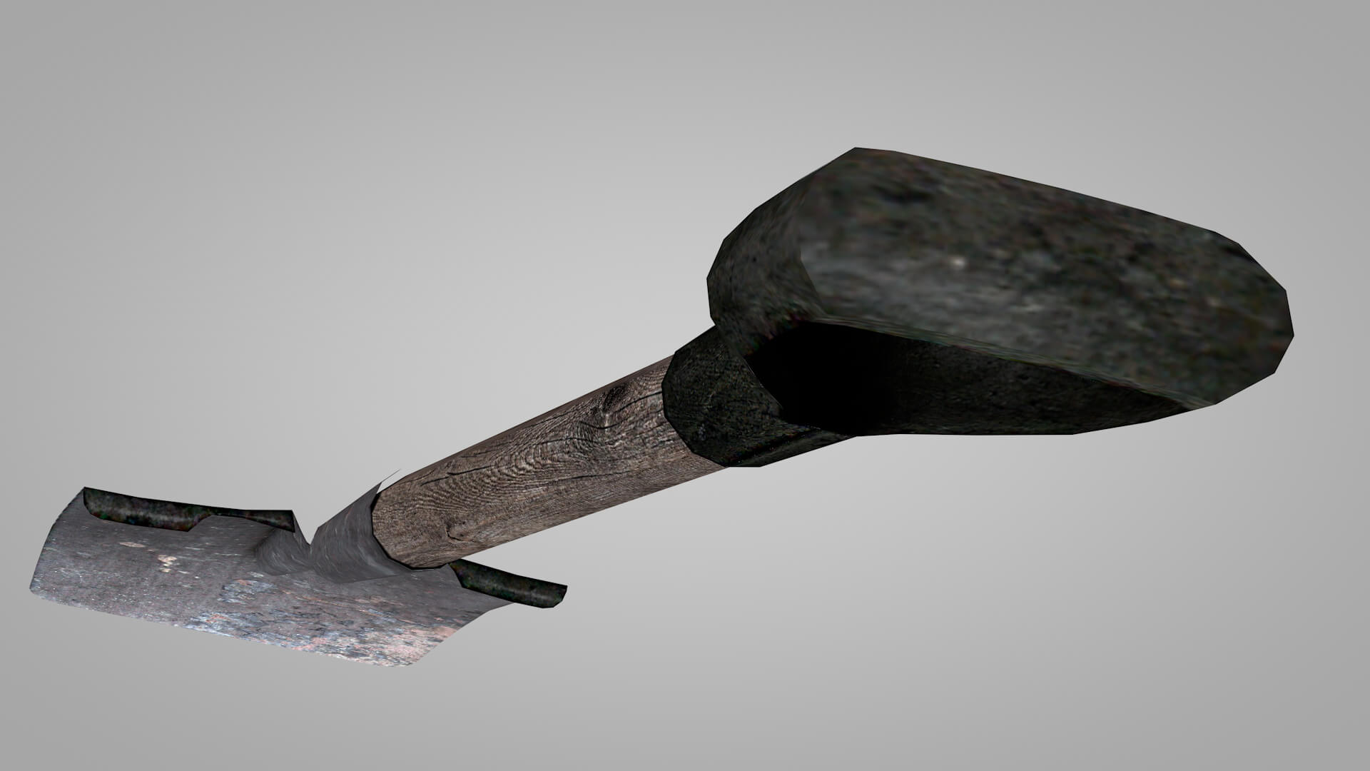 Tools Old Square-Shaped Shovel 3D Model