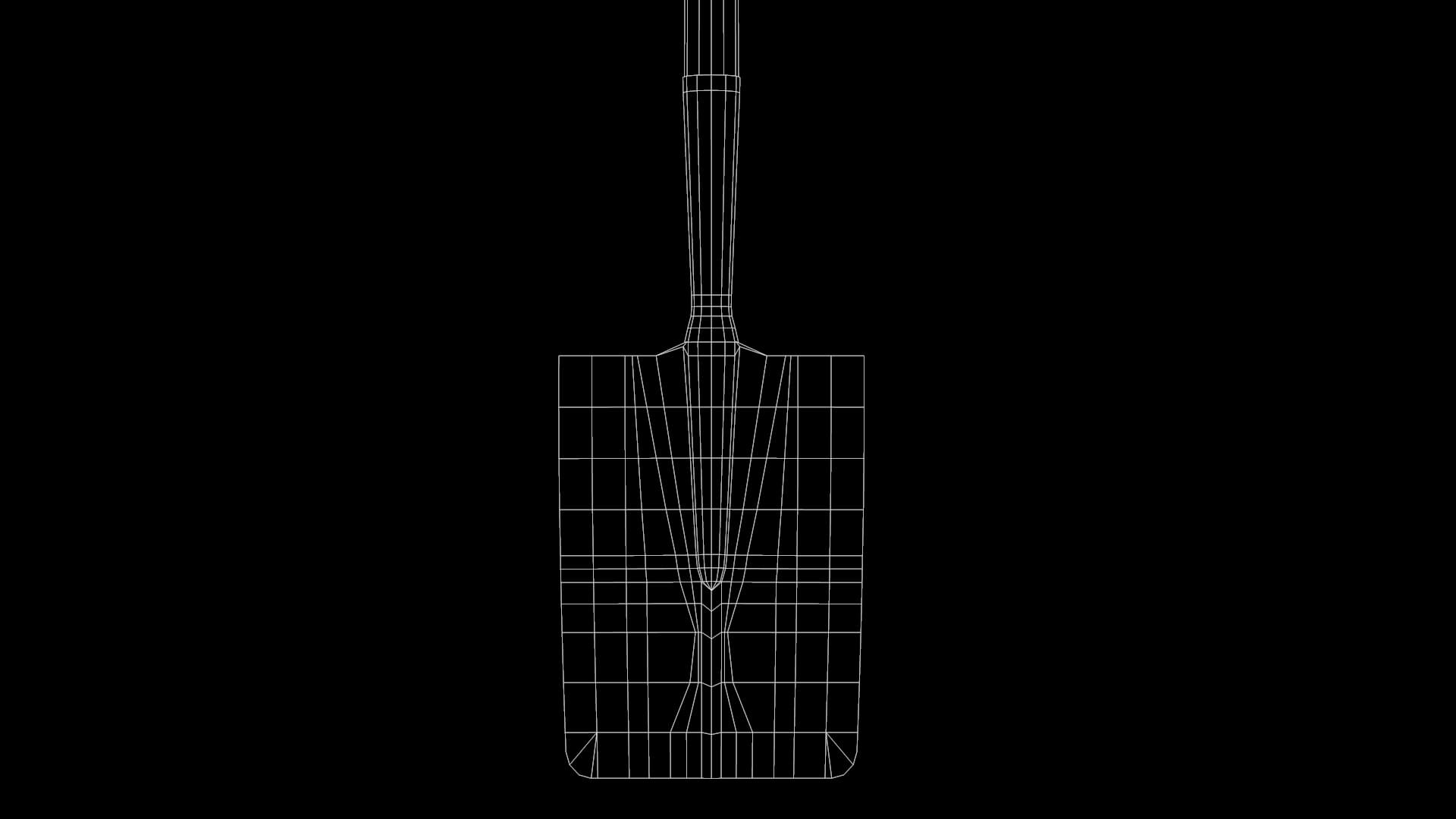 Tools Old Square-Shaped Shovel 3D Model