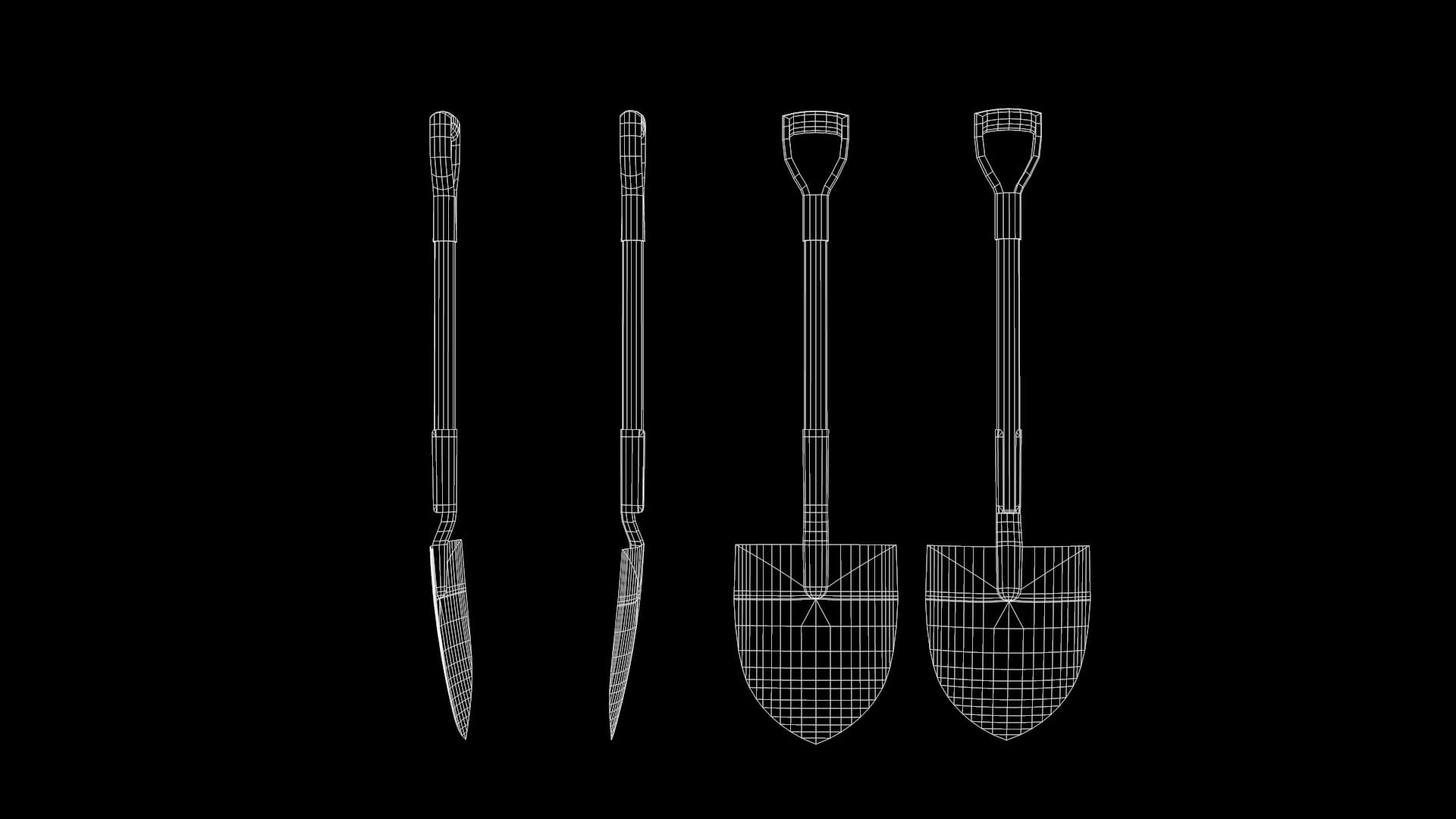Tools Shovel Old 3D Model
