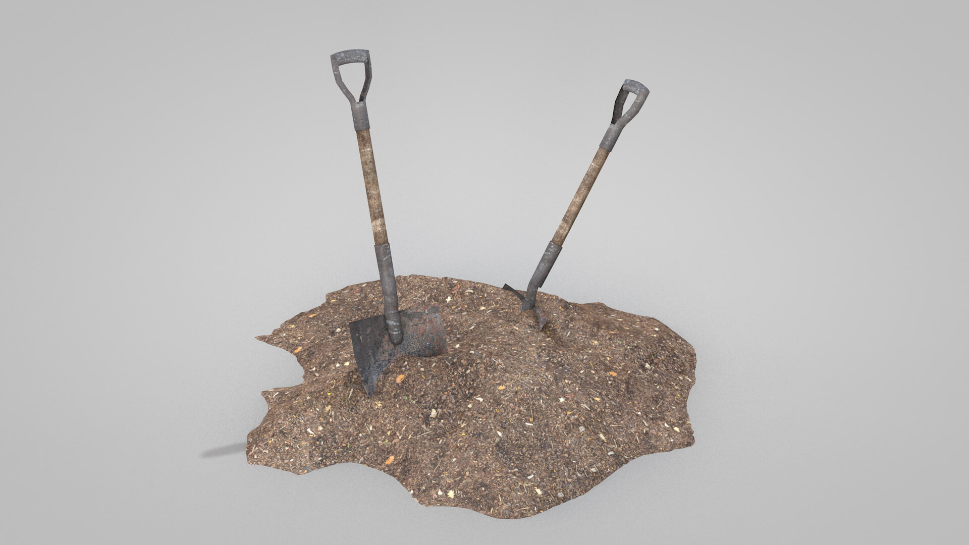 Tools Shovel Old 3D Model