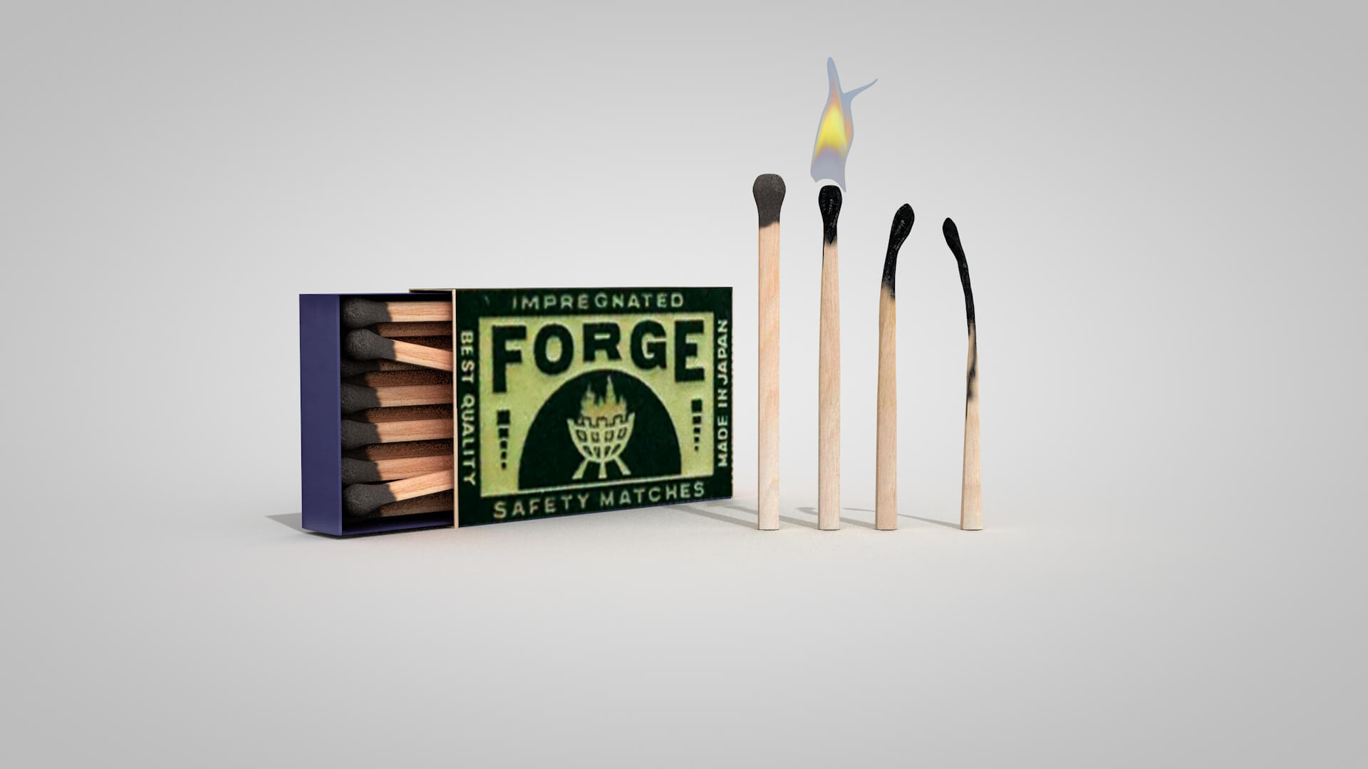 Wooden Matches Antique 3D Model