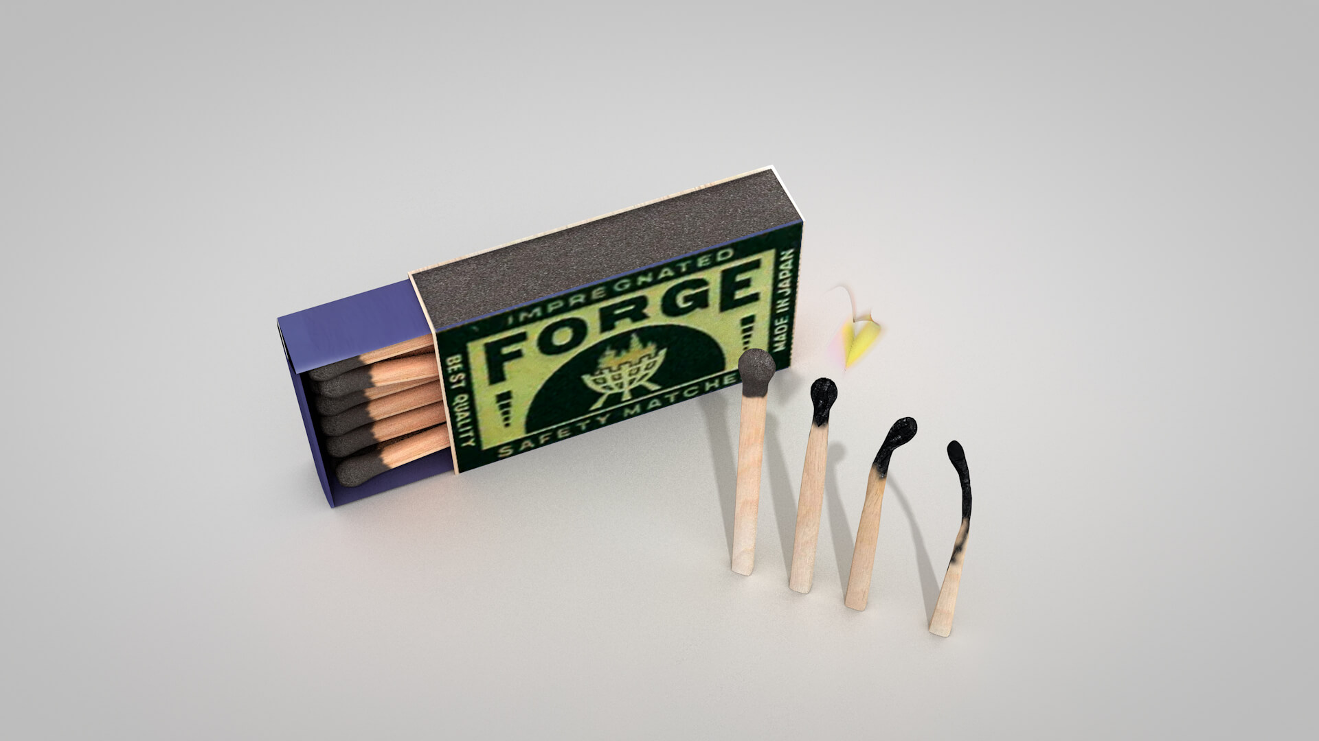 Wooden Matches Antique 3D Model