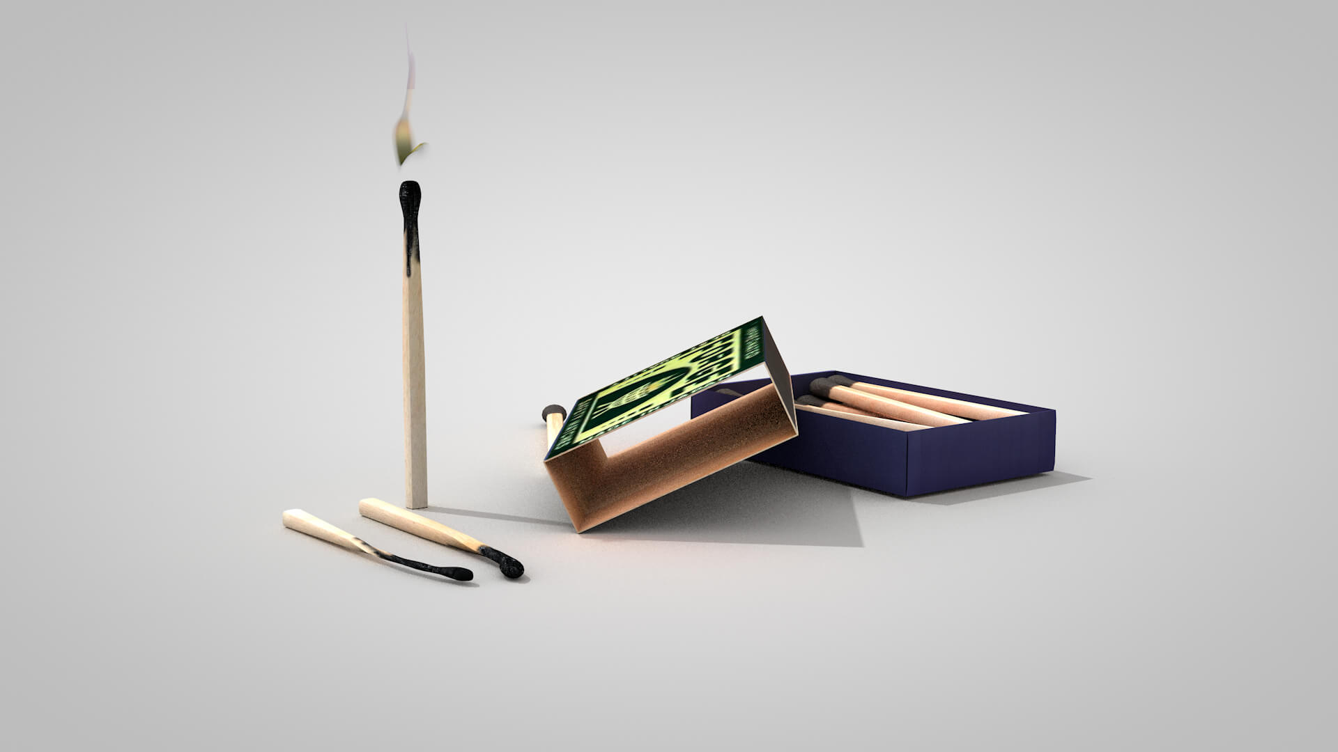 Wooden Matches Antique 3D Model