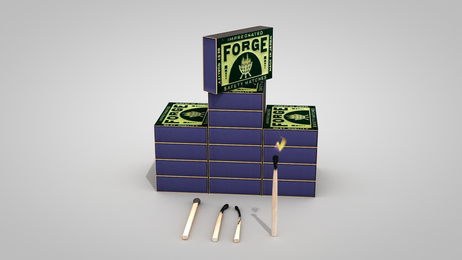 Wooden Matches Antique 3D Model
