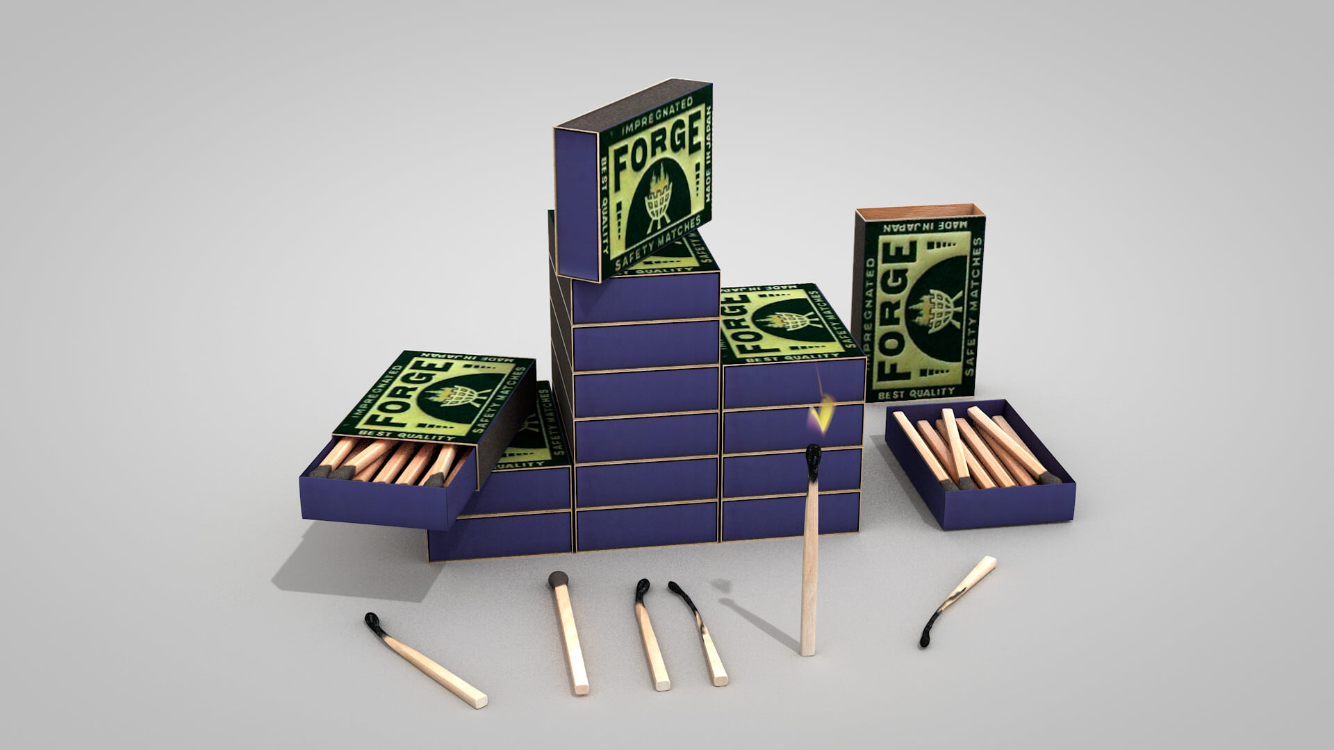 Wooden Matches Antique 3D Model