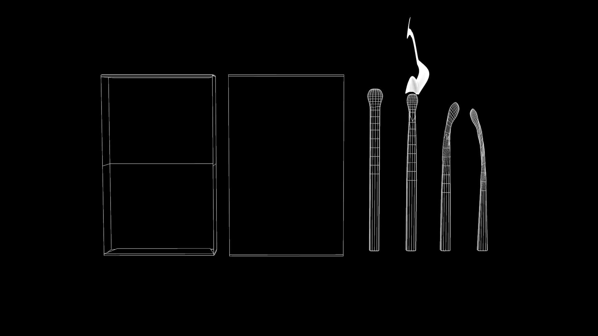 Wooden Matches Antique 3D Model