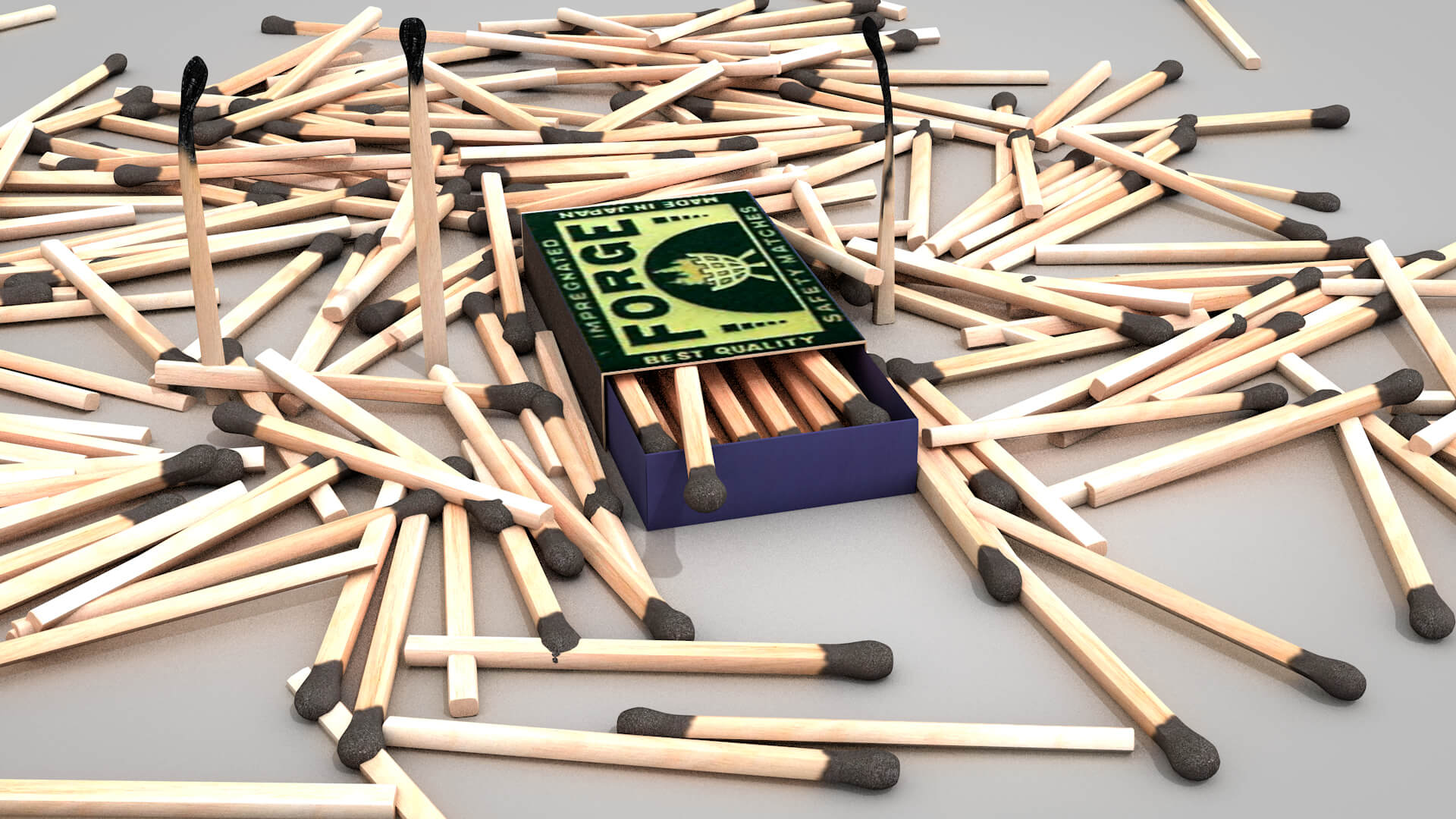 Wooden Matches Antique 3D Model