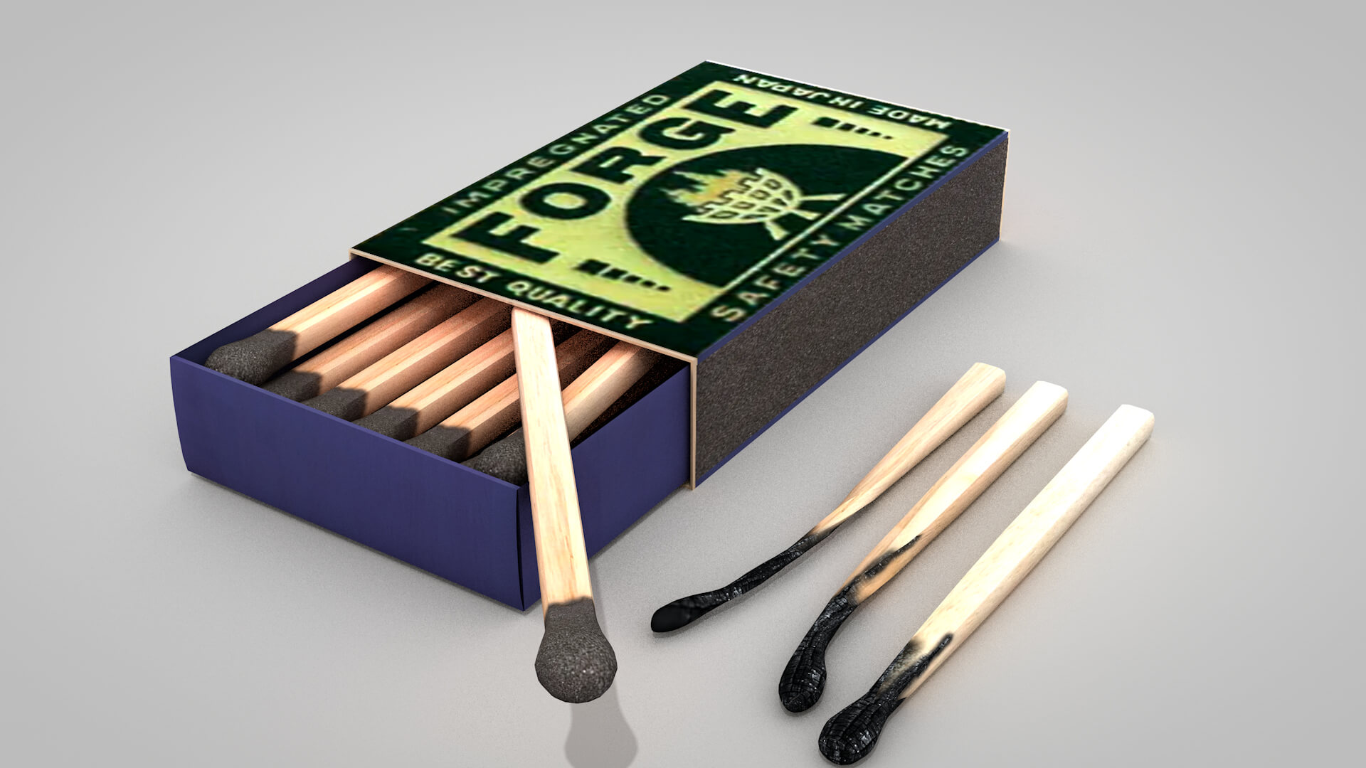 Wooden Matches Antique 3D Model
