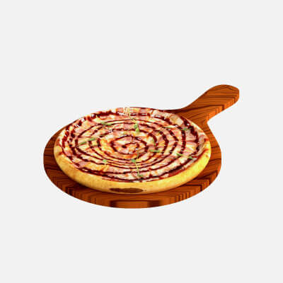 Pizza on a Wooden Desk