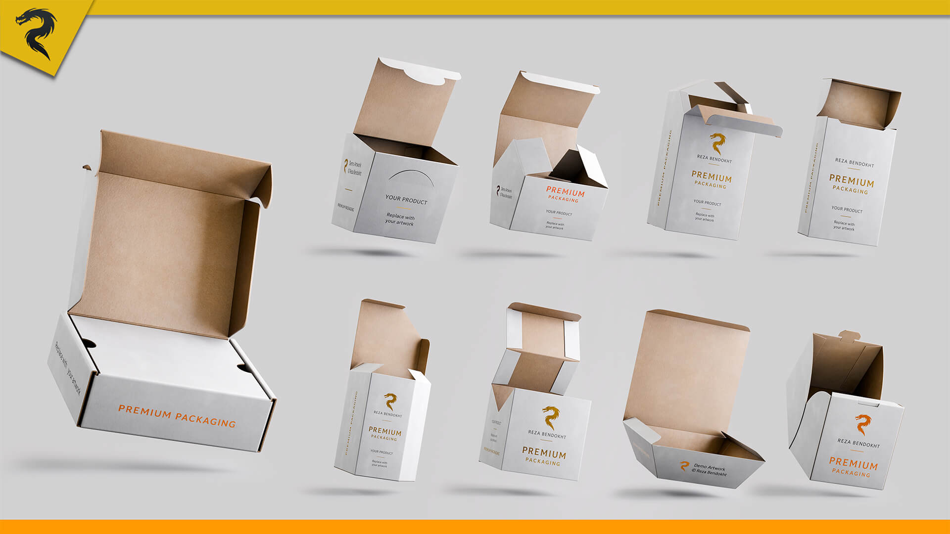 25 Rigged Packaging Boxes Vol 01 3D Model