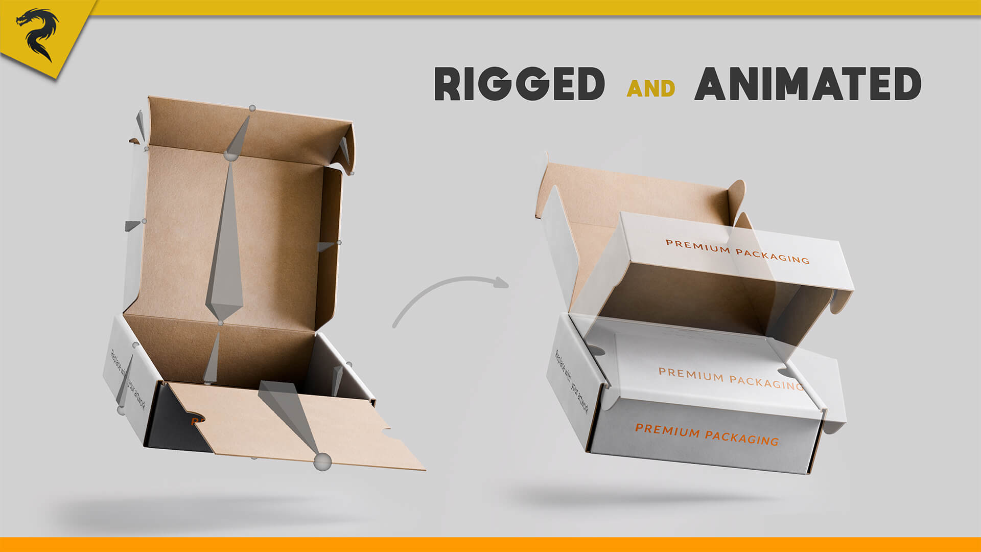 25 Rigged Packaging Boxes Vol 01 3D Model