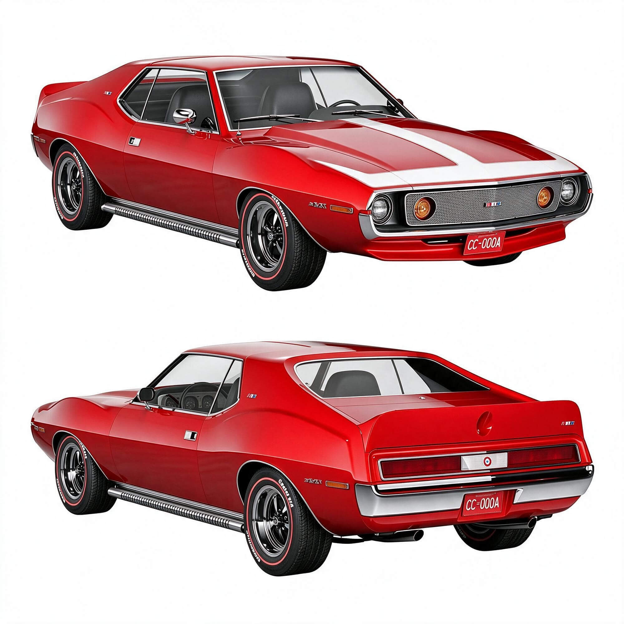 AMC Javelin Classic American Muscle Car 3D Model 3D Model