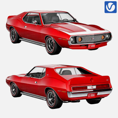 AMC Javelin Classic American Muscle Car 3D Model