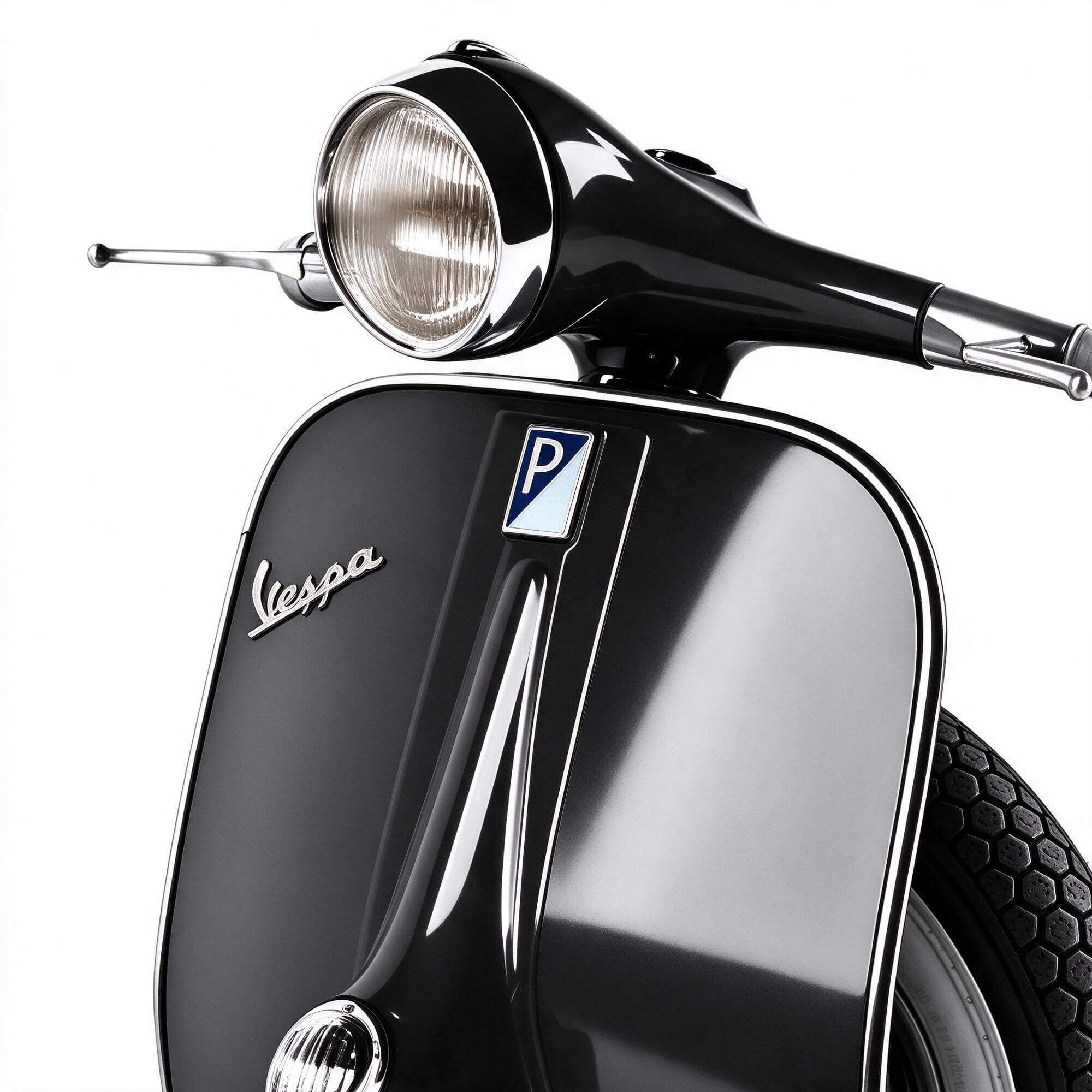 Black Classic Vespa Retro Scooter 3D Model 3D Model