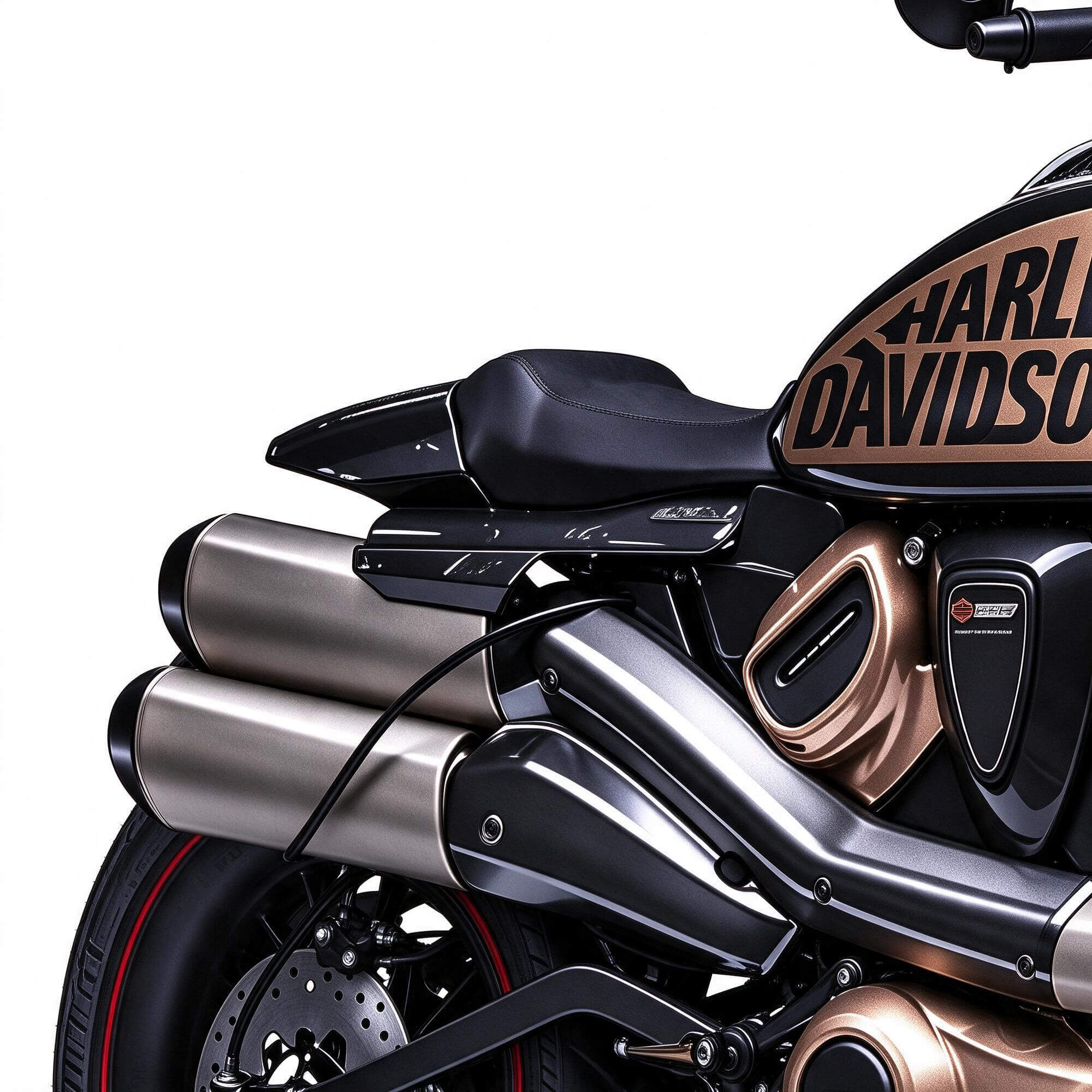 Black Harley-Davidson Custom Cruiser Motorcycle 3D Model 3D Model