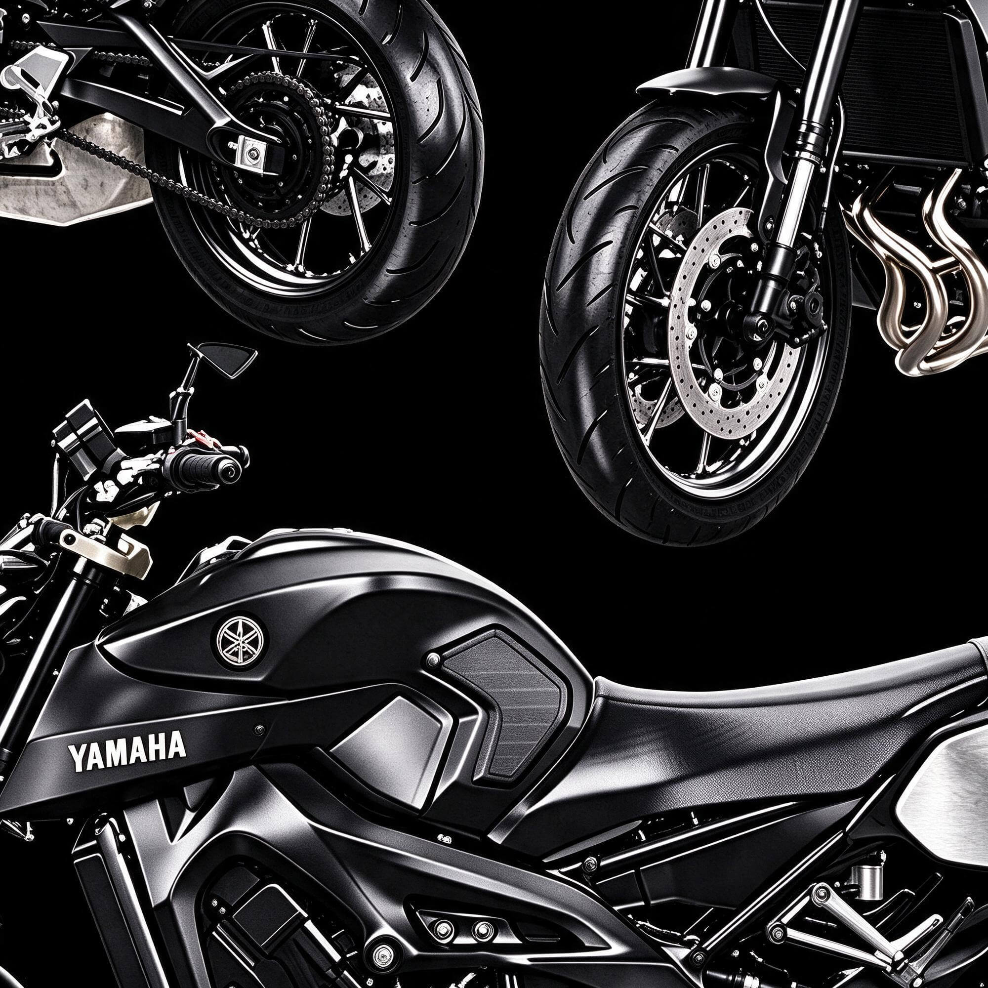 Black Yamaha MT Series Naked Street Motorcycle 3D Model 3D Model