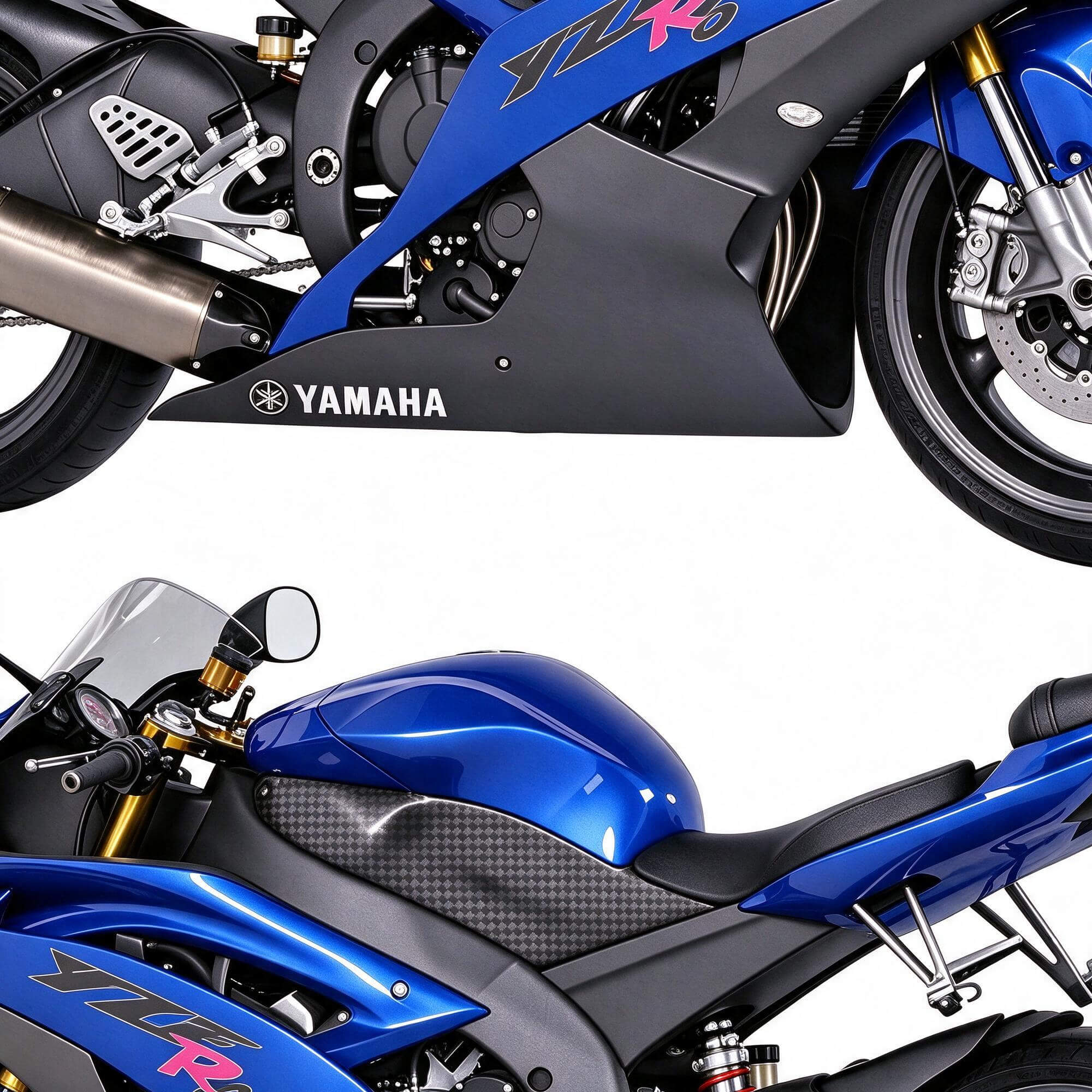 Blue Yamaha YZF R6 Sport Motorcycle 3D Model 3D Model