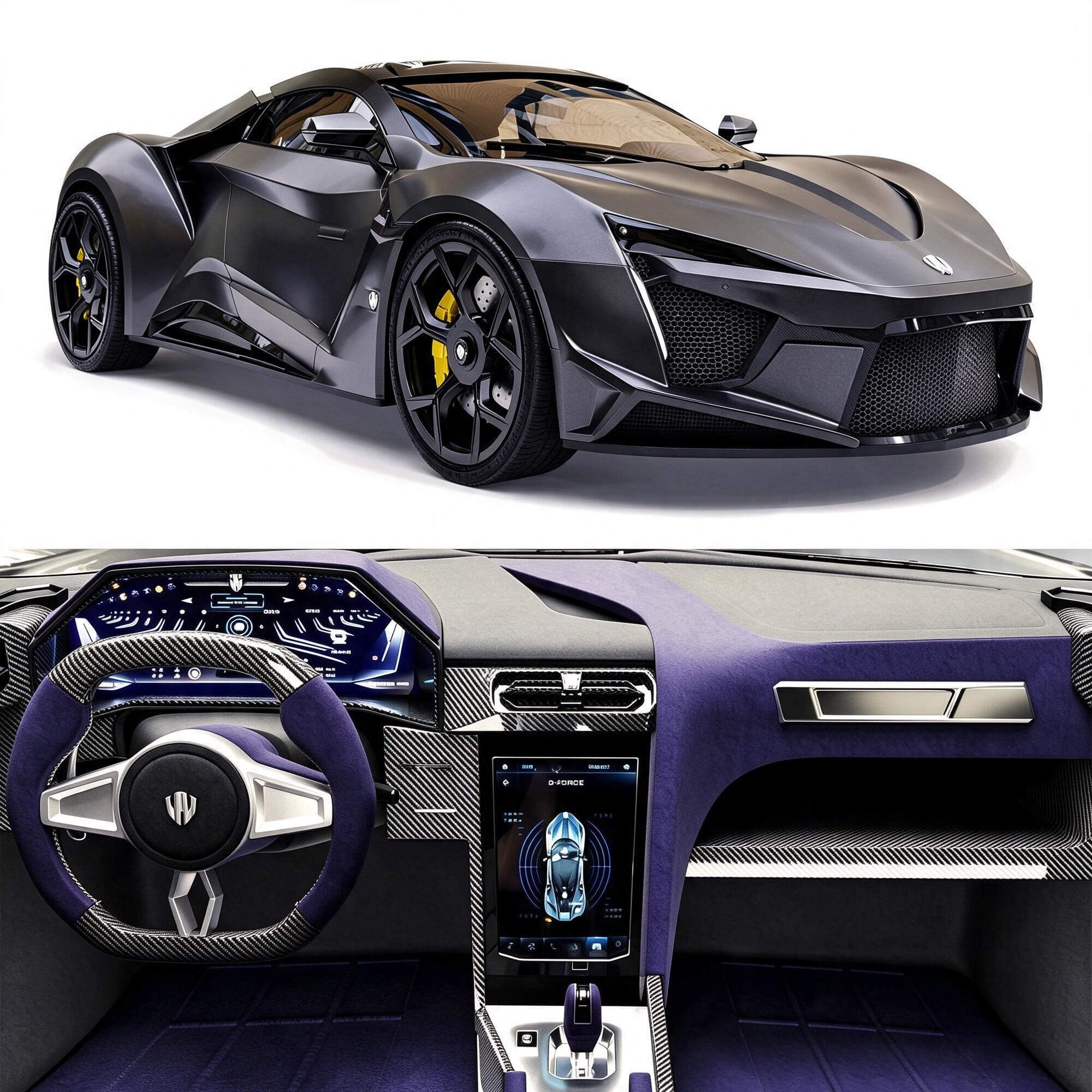 Futuristic Hypercar Sport Coupe 3D Model 3D Model