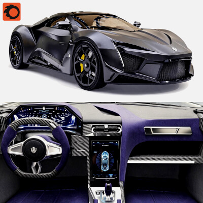 Futuristic Hypercar Sport Coupe 3D Model 3D Model