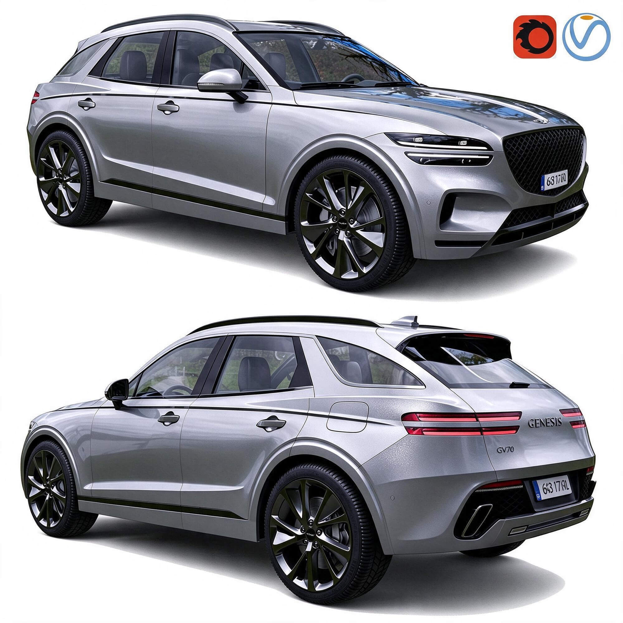 Genesis GV70 Luxury SUV 3D Model 3D Model