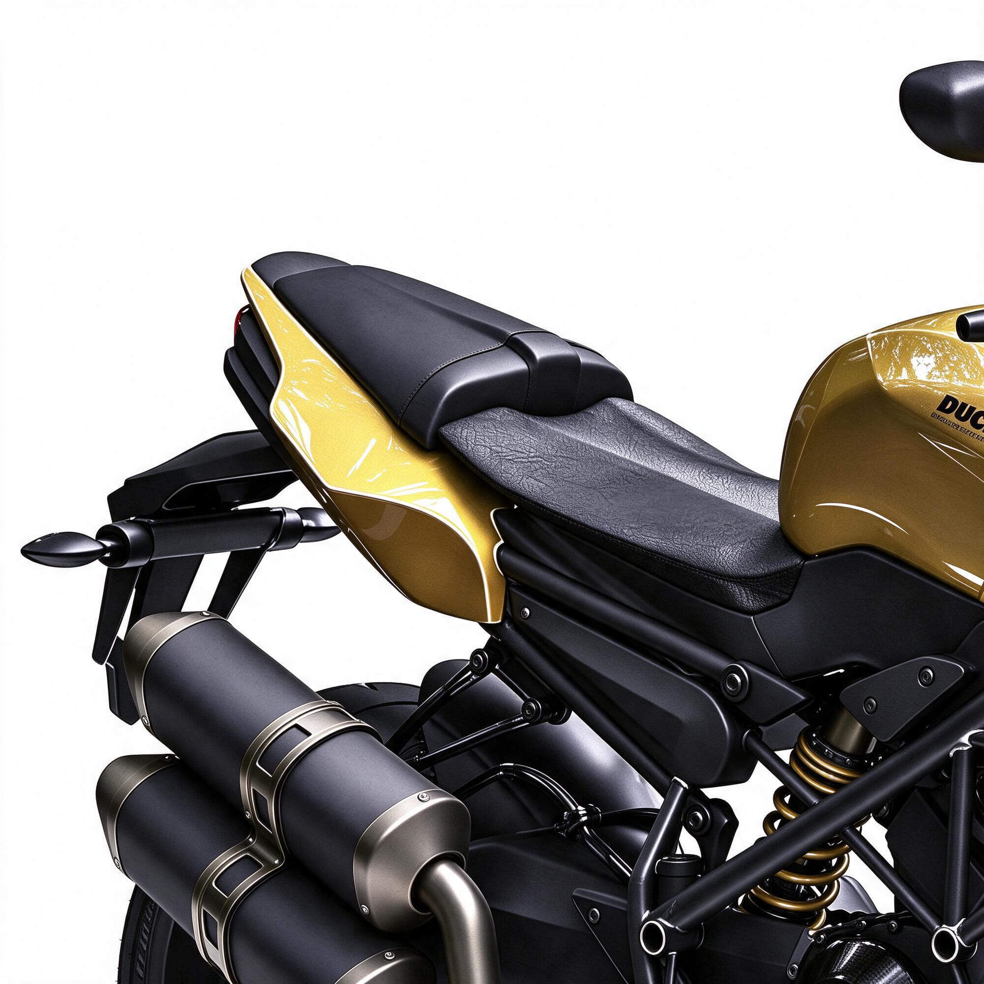 Gold Black Ducati Naked Street Motorcycle 3D Model 3D Model