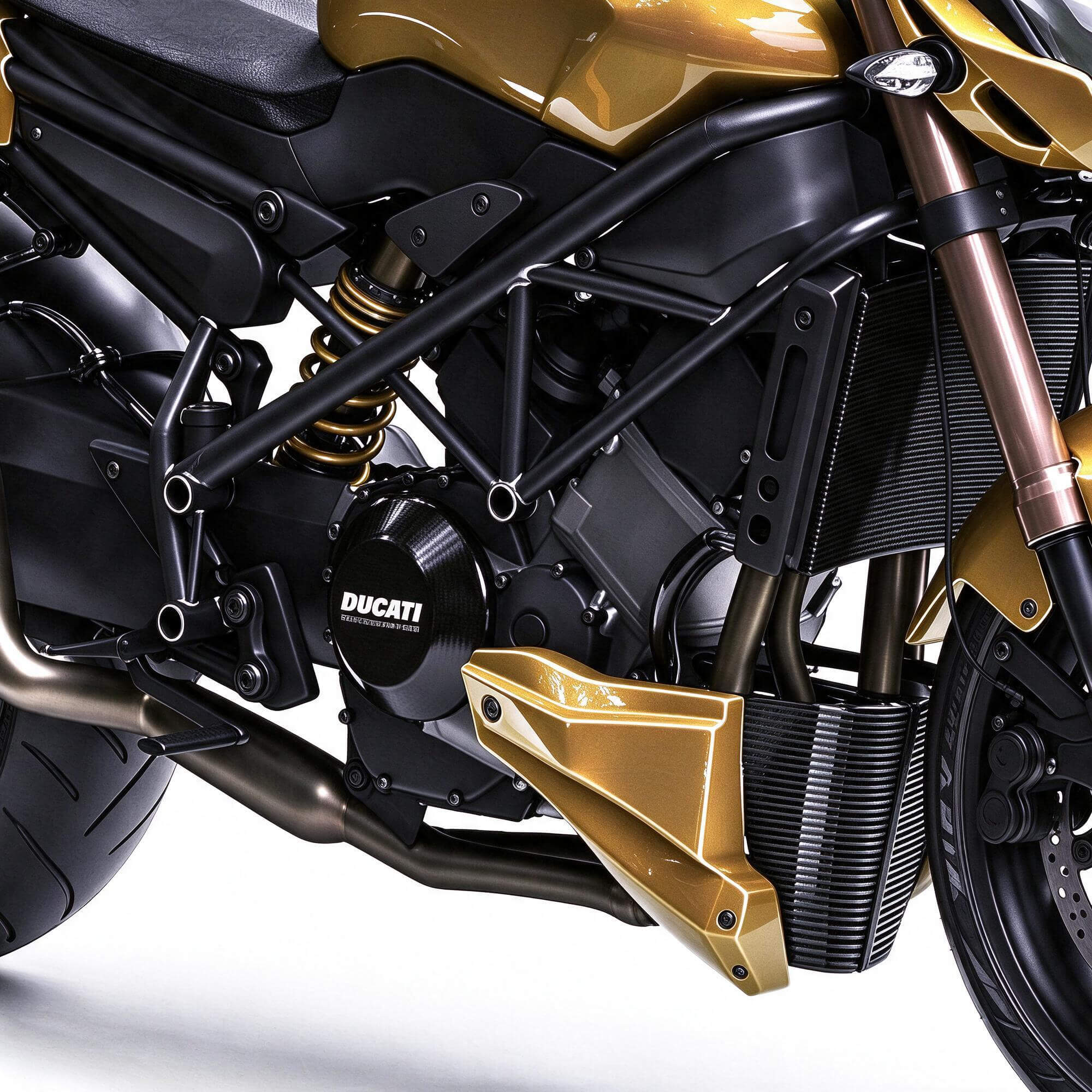 Gold Black Ducati Naked Street Motorcycle 3D Model 3D Model