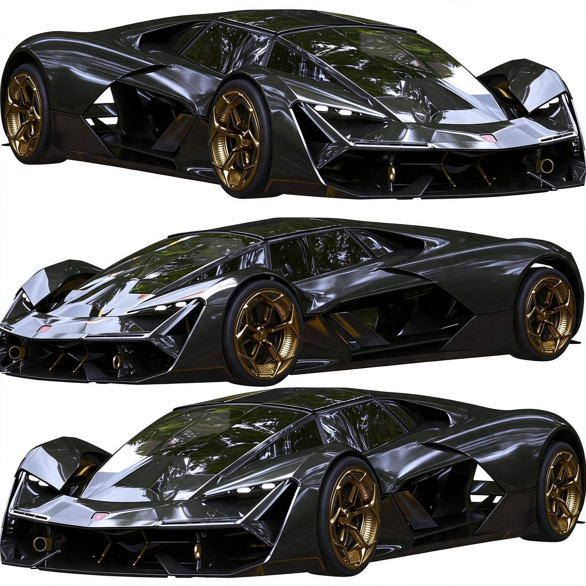 Futuristic Hypercar Concept 3D Model 3D Model