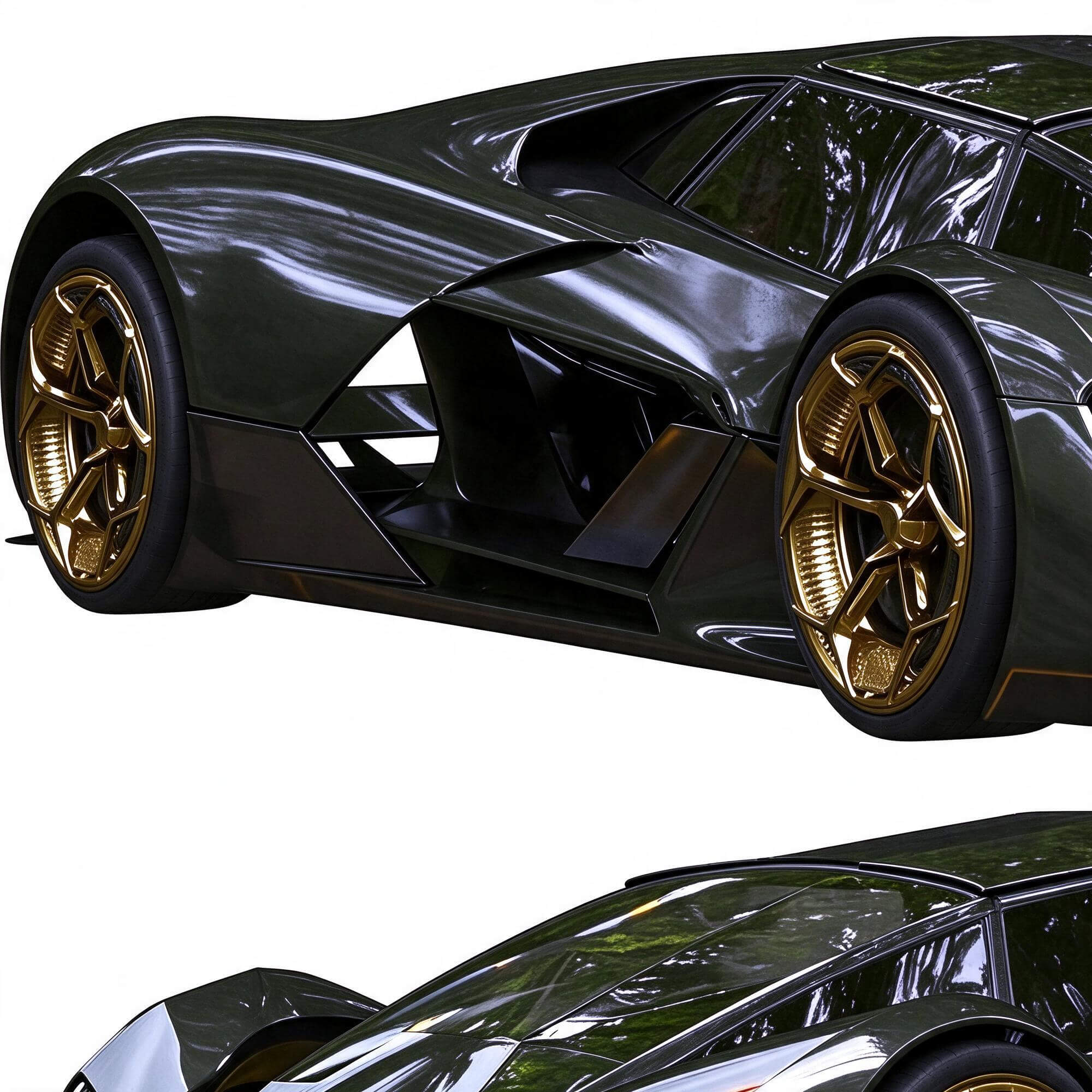 Futuristic Hypercar Concept 3D Model 3D Model