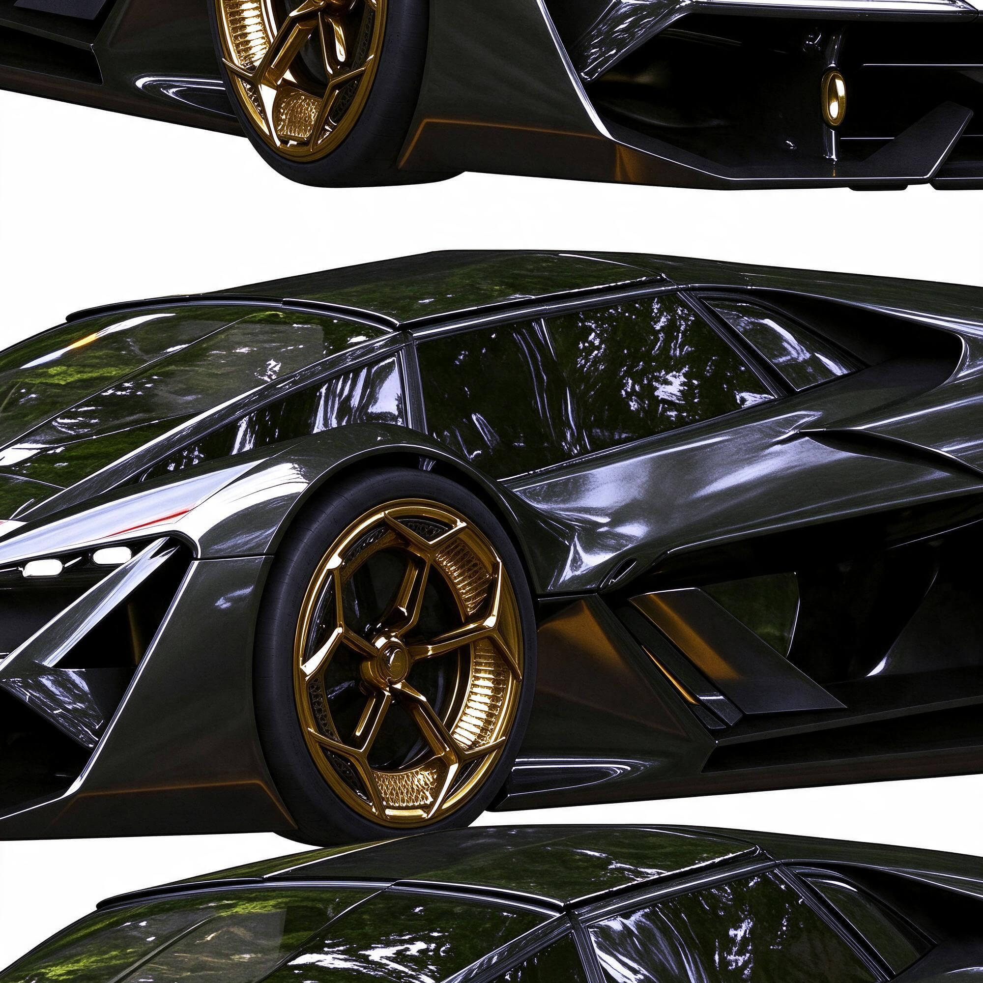 Futuristic Hypercar Concept 3D Model 3D Model
