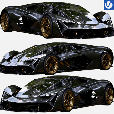 Futuristic Hypercar Concept 3D Model