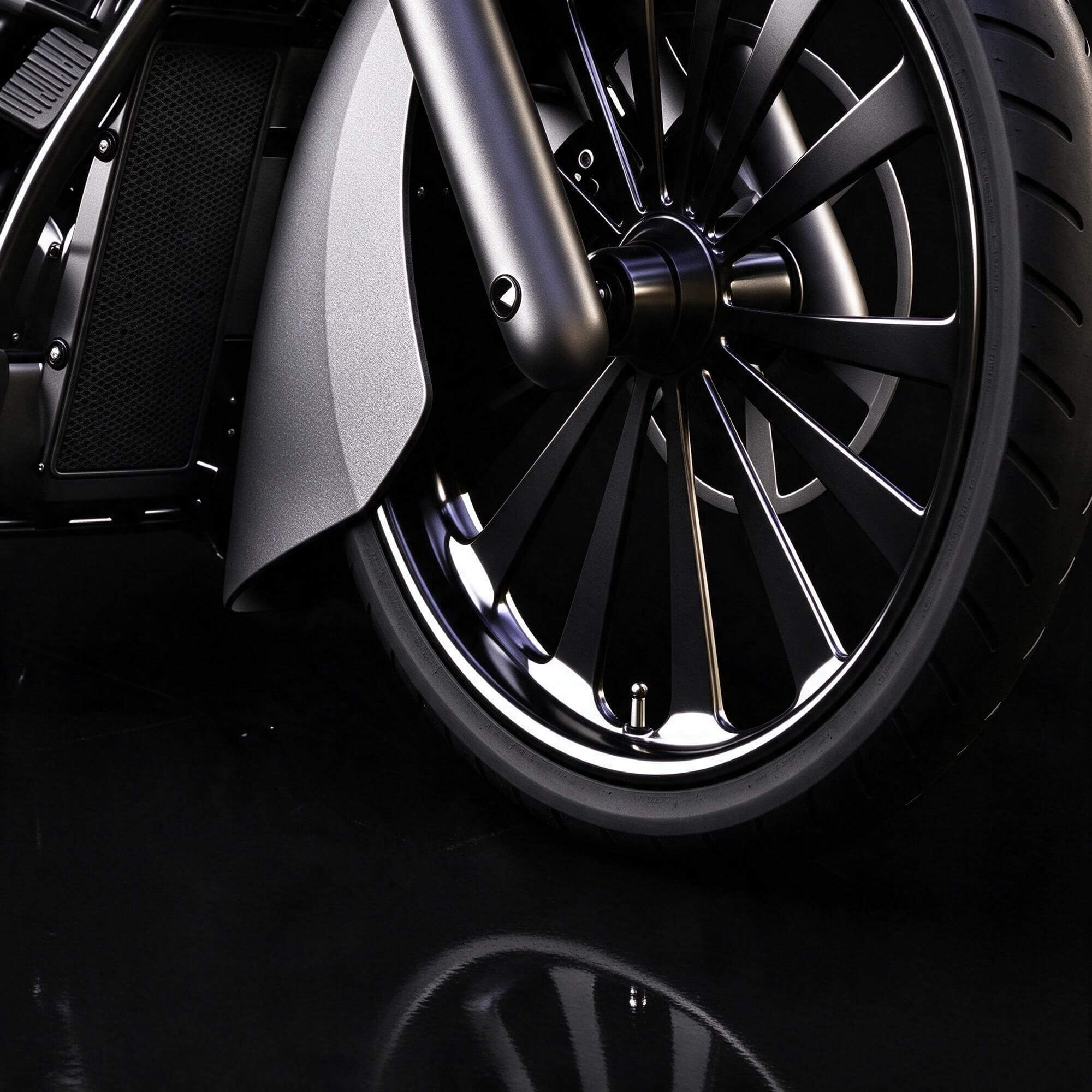 Matte Gray Custom Bagger Touring Motorcycle 3d Model 3D Model