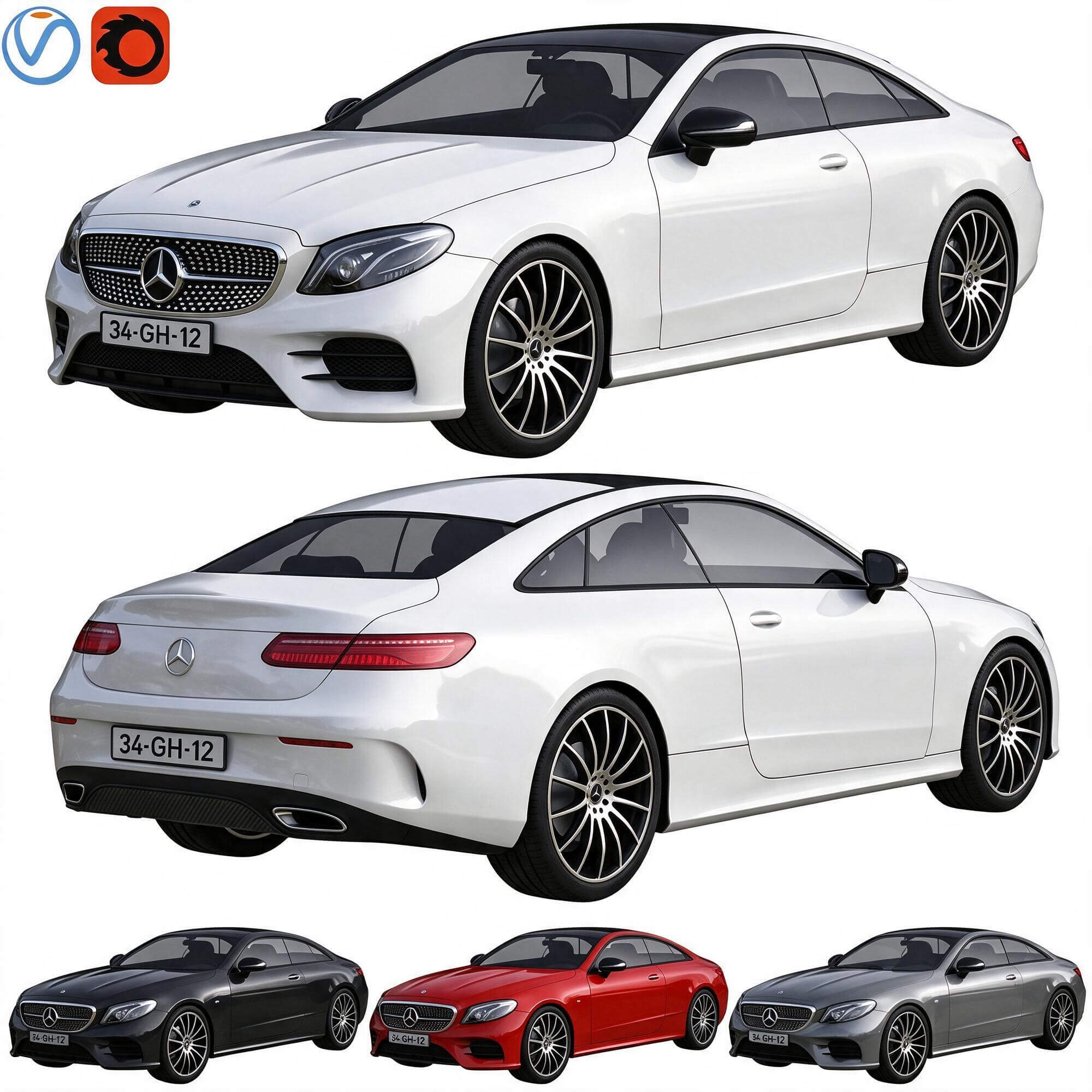 Mercedes E-Class Coupe 3D Model 3D Model