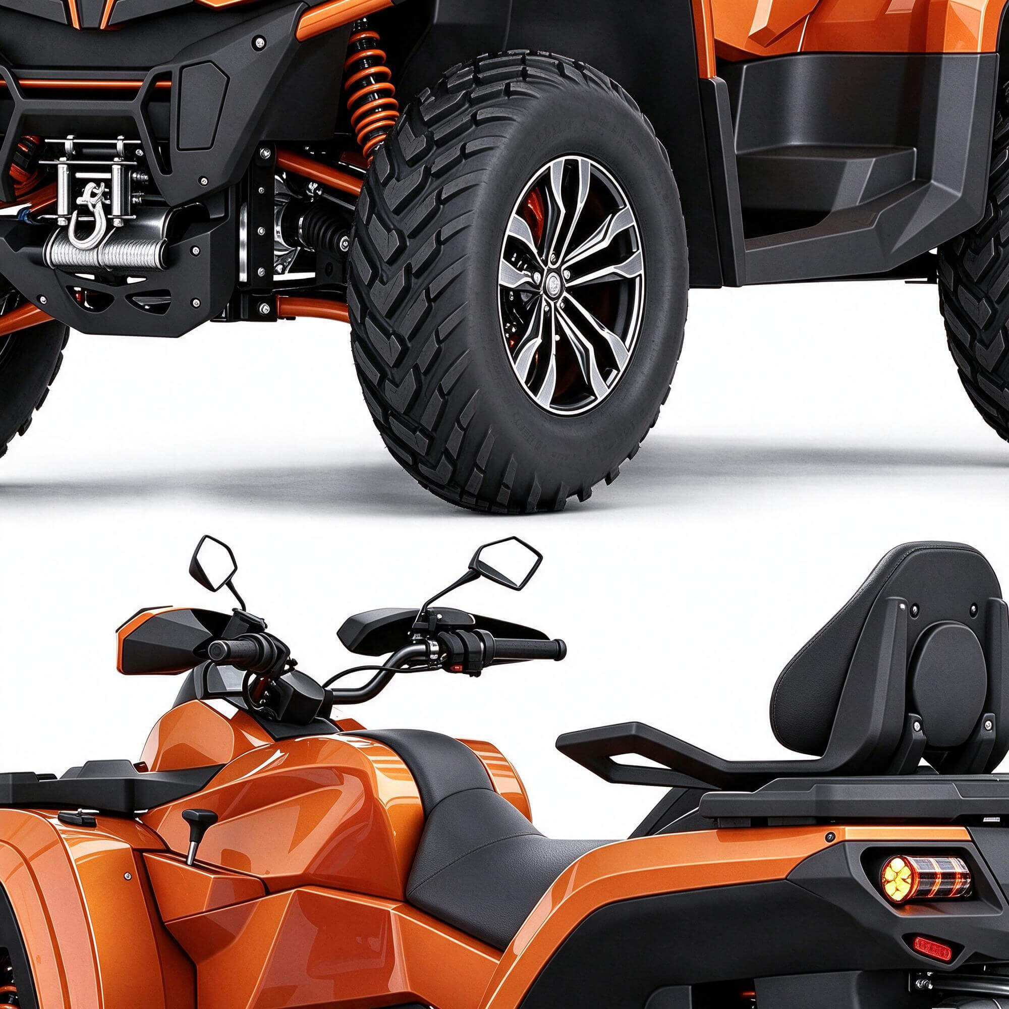 Orange Four-Wheeler ATV Off-Road Vehicle 3D Model 3D Model