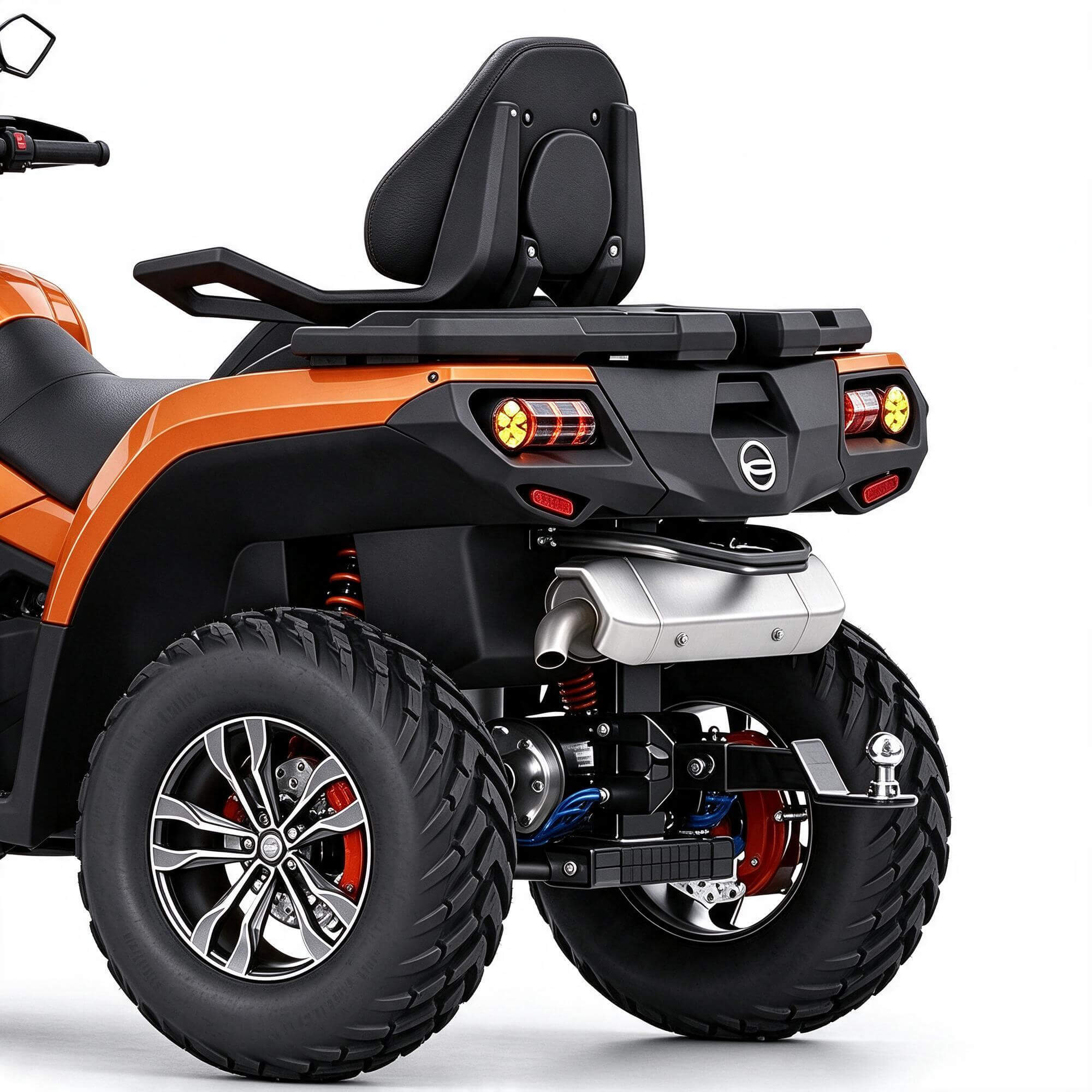 Orange Four-Wheeler ATV Off-Road Vehicle 3D Model 3D Model