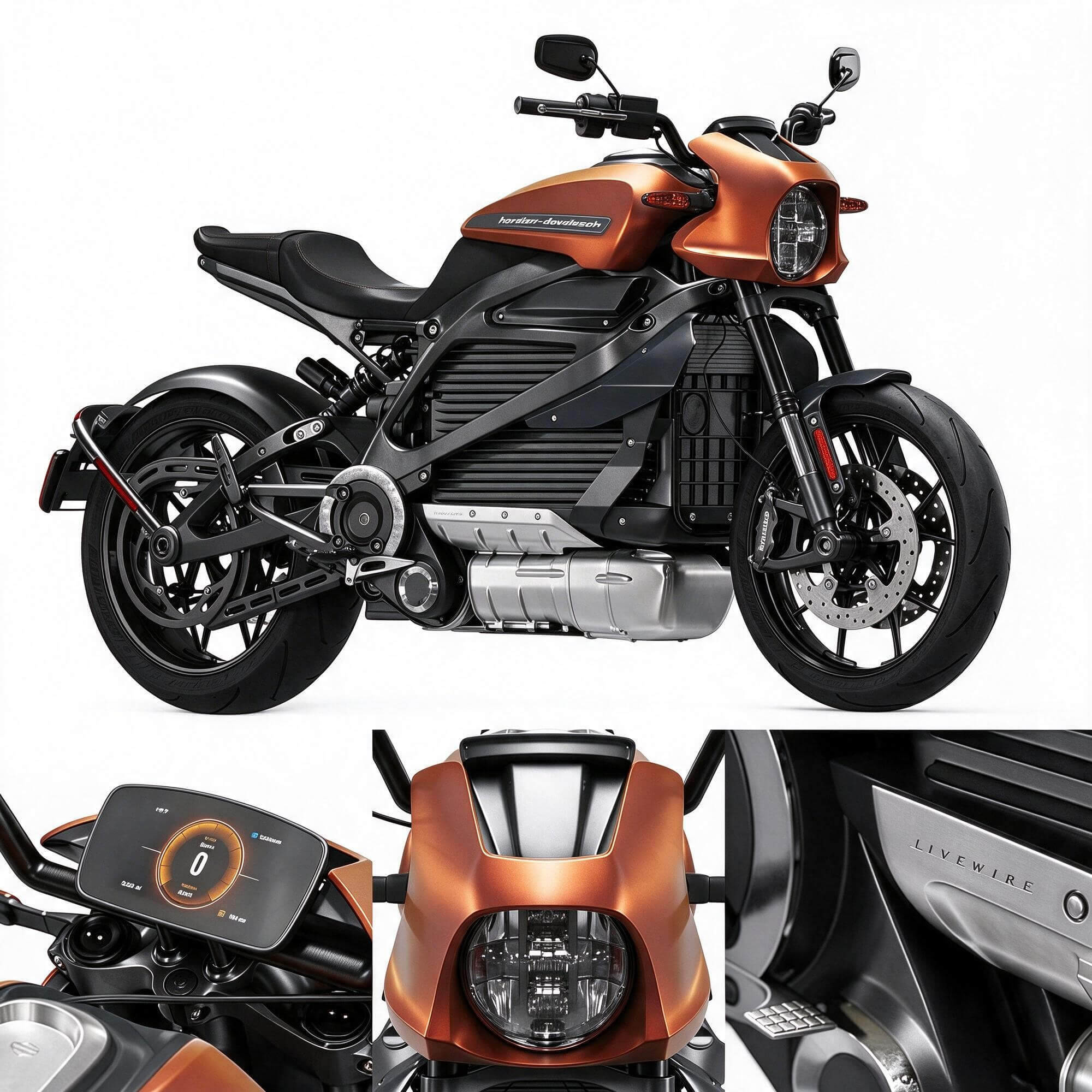 Orange LiveWire Electric Motorcycle 3D Model 3D Model