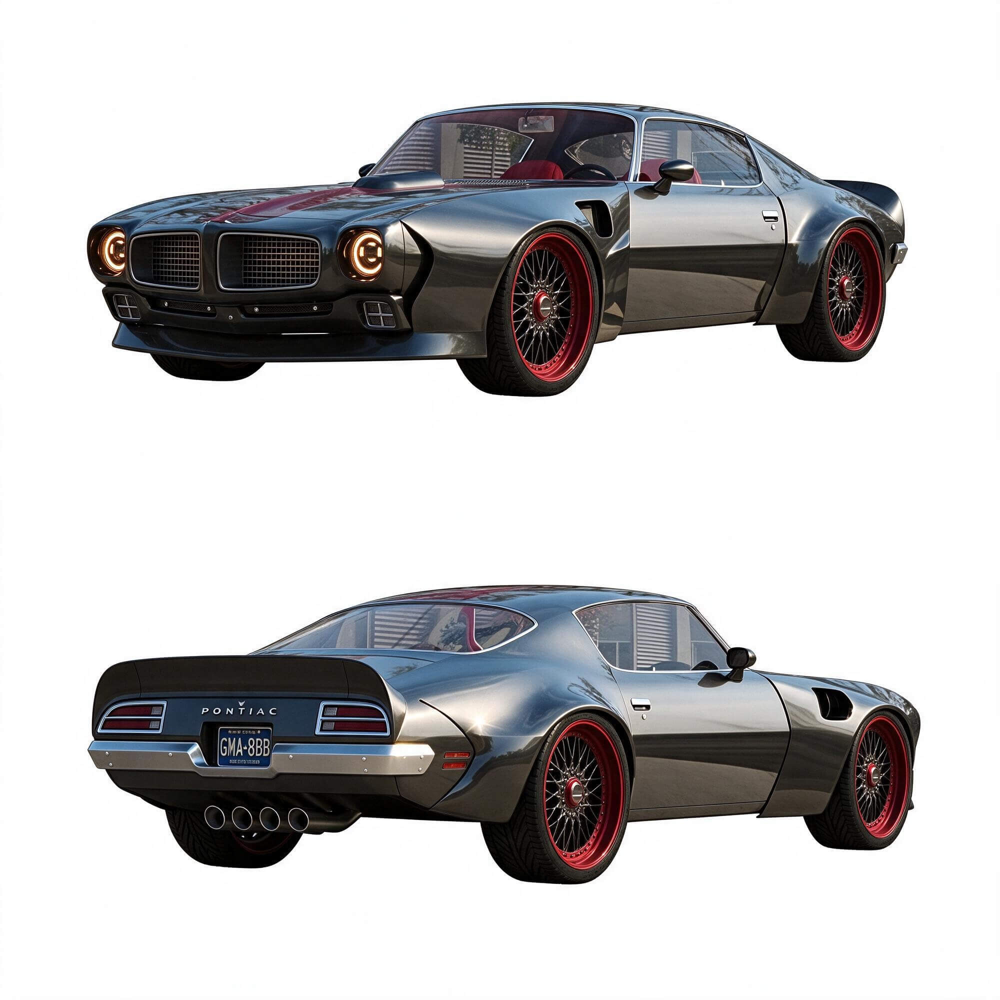 Pontiac Firebird Classic Muscle Car 3d Model 3D Model